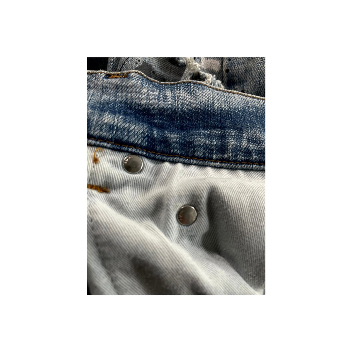Amiri "MX1" Denim Splatter Patch Light Wash Jeans