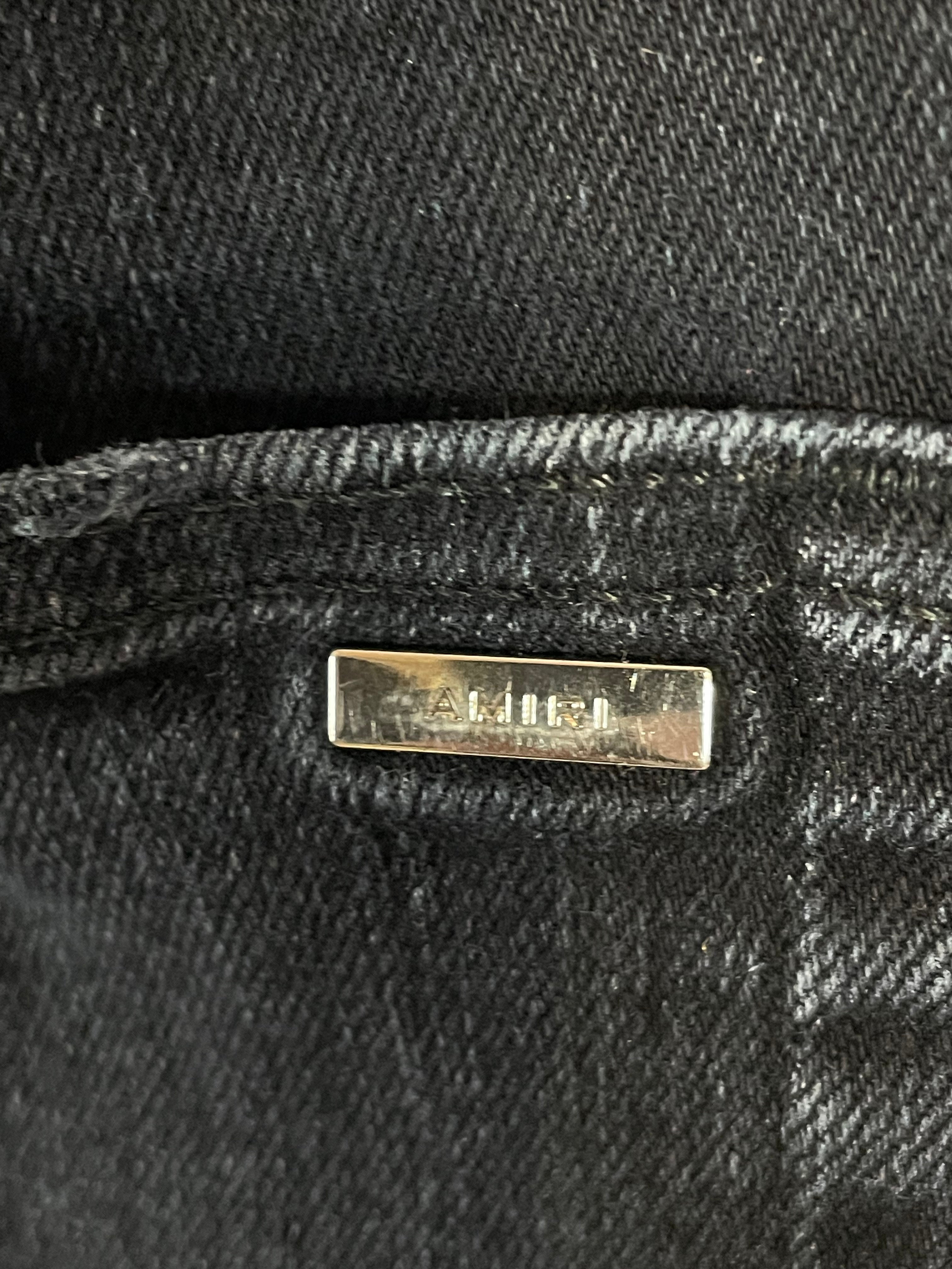 Amiri MX1 Pink Crackle Patch Black Jeans