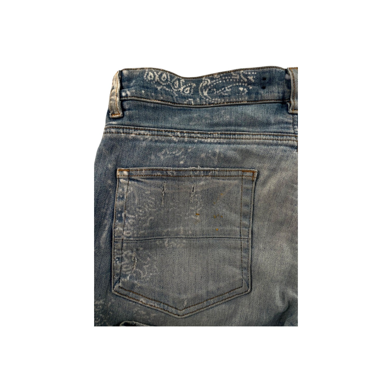 Amiri Paisley Monogram Light Wash Jeans