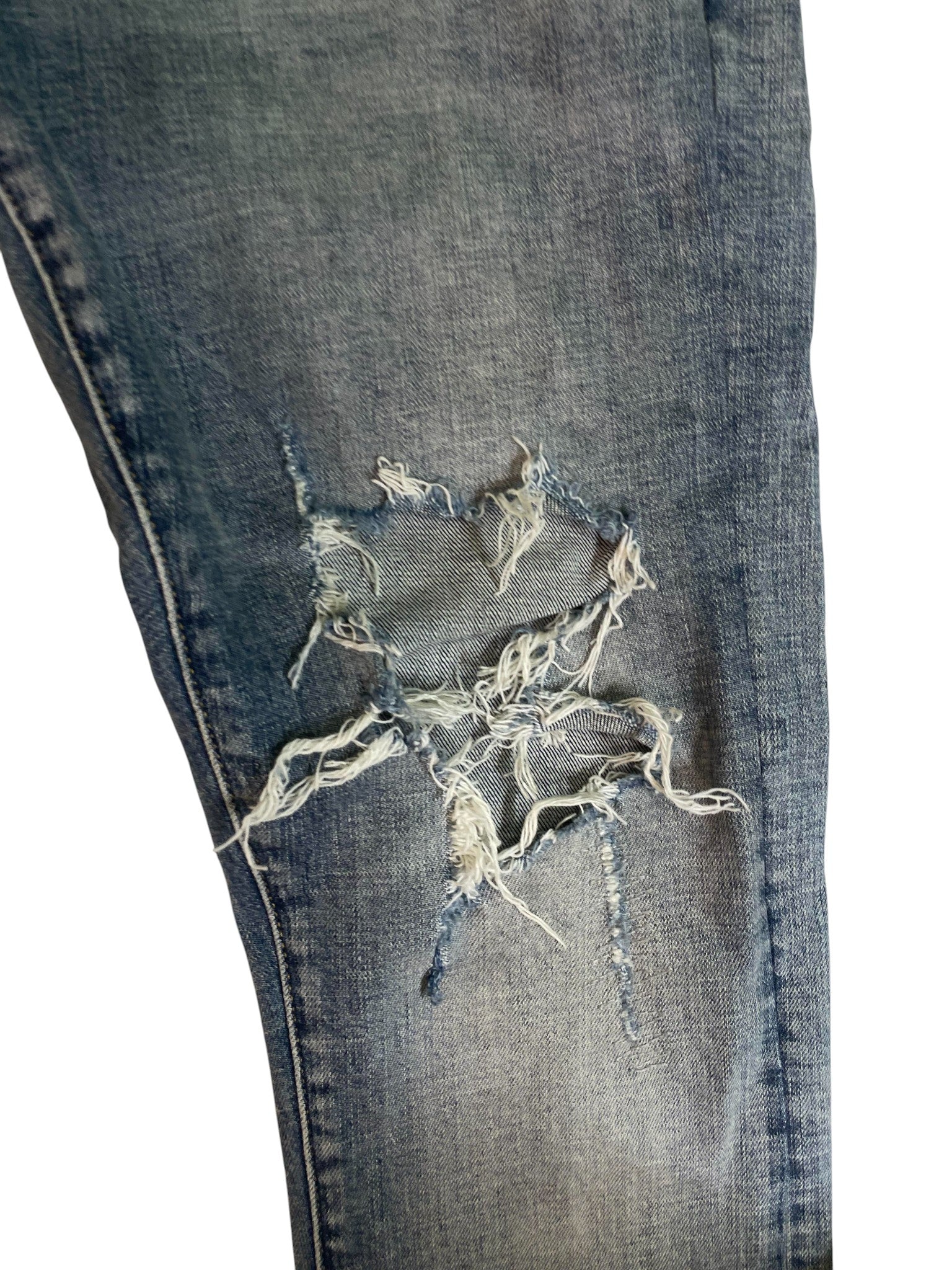 Purple Brand Light Wash Ripped Jeans