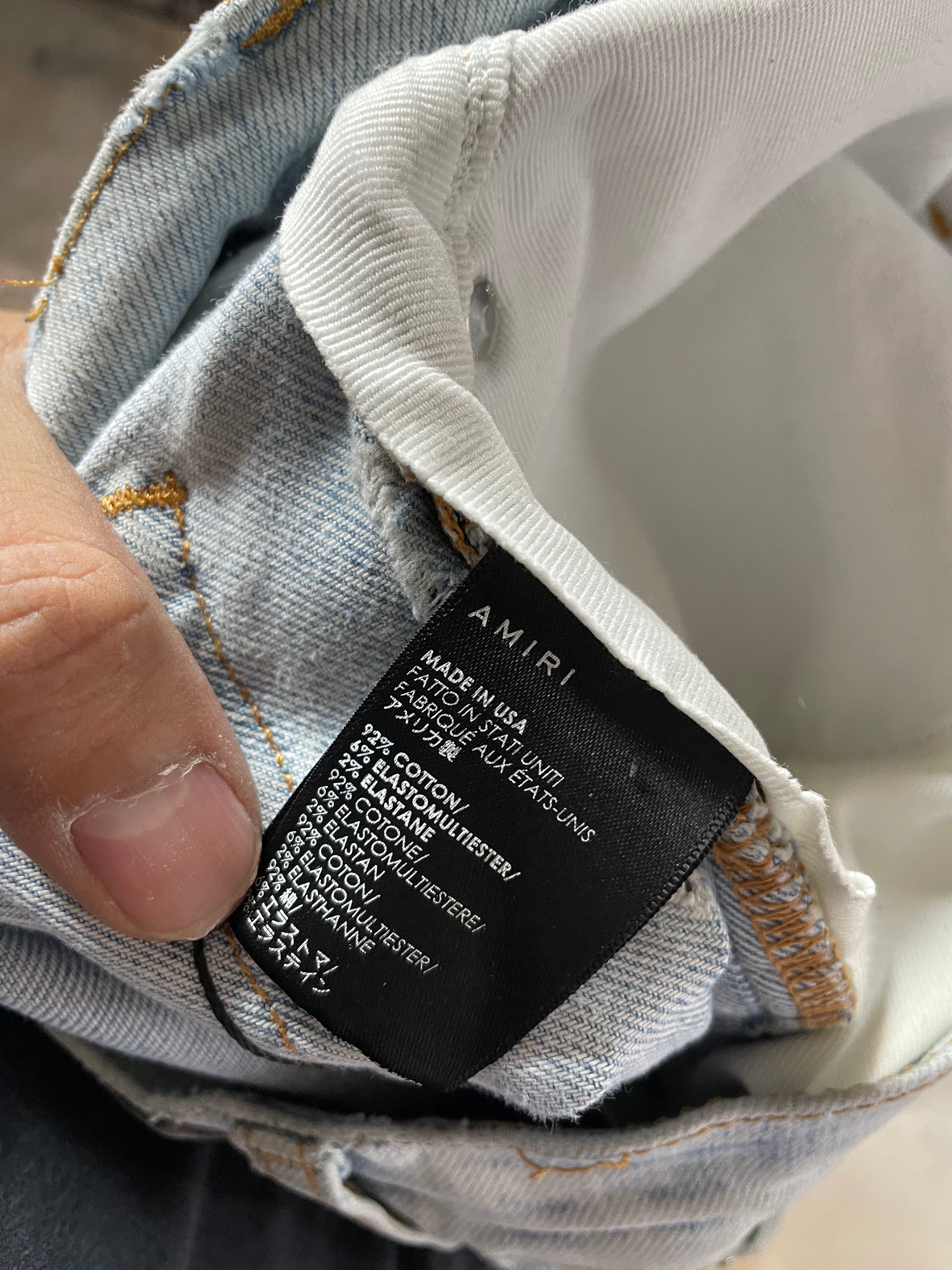 Amiri MX1 Light Wash Zebra Patch (Faded) Used 30 (Tailored)