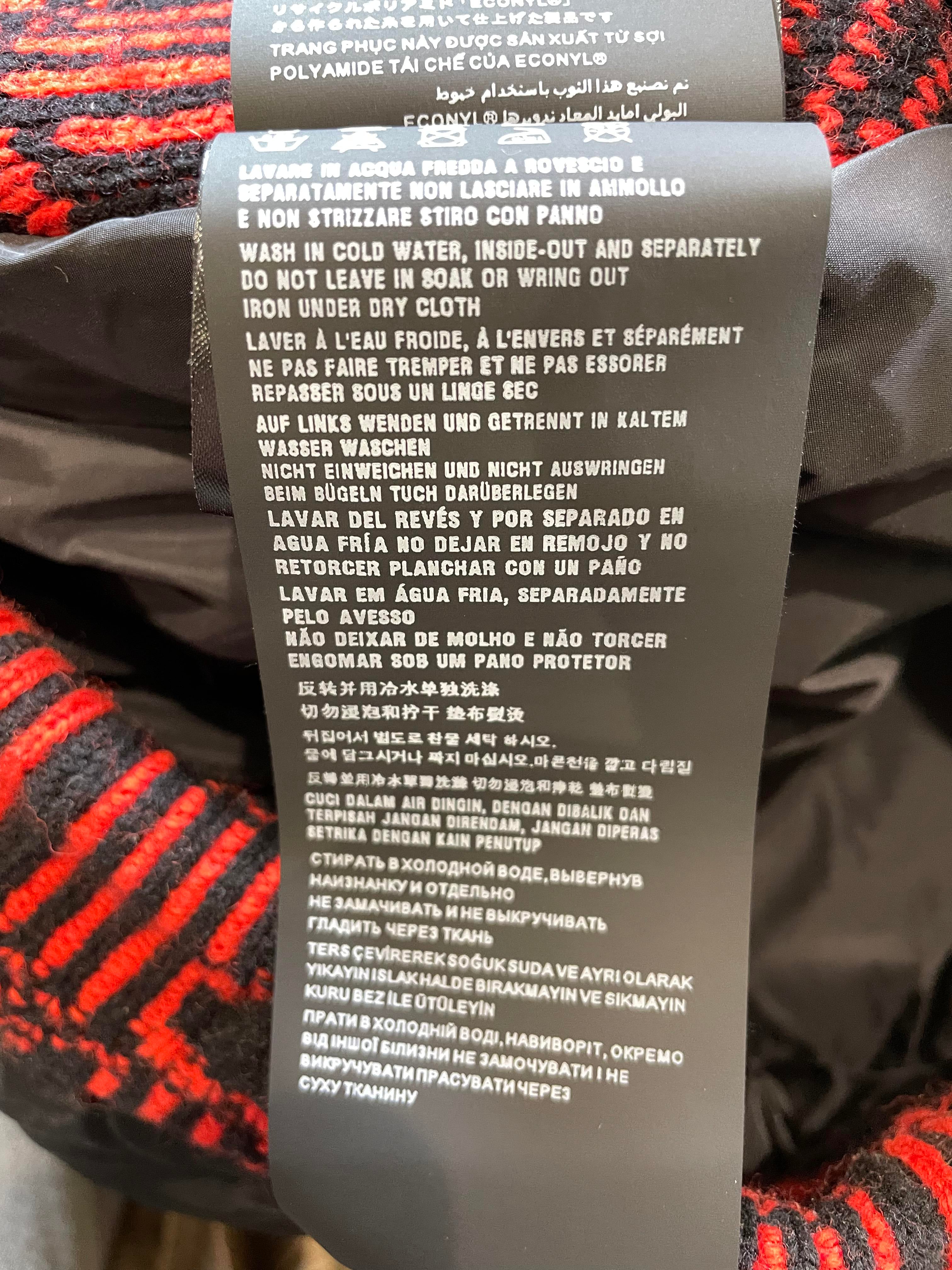 Prada Raf Simmons Black & Red Nylon Bomber Jacket