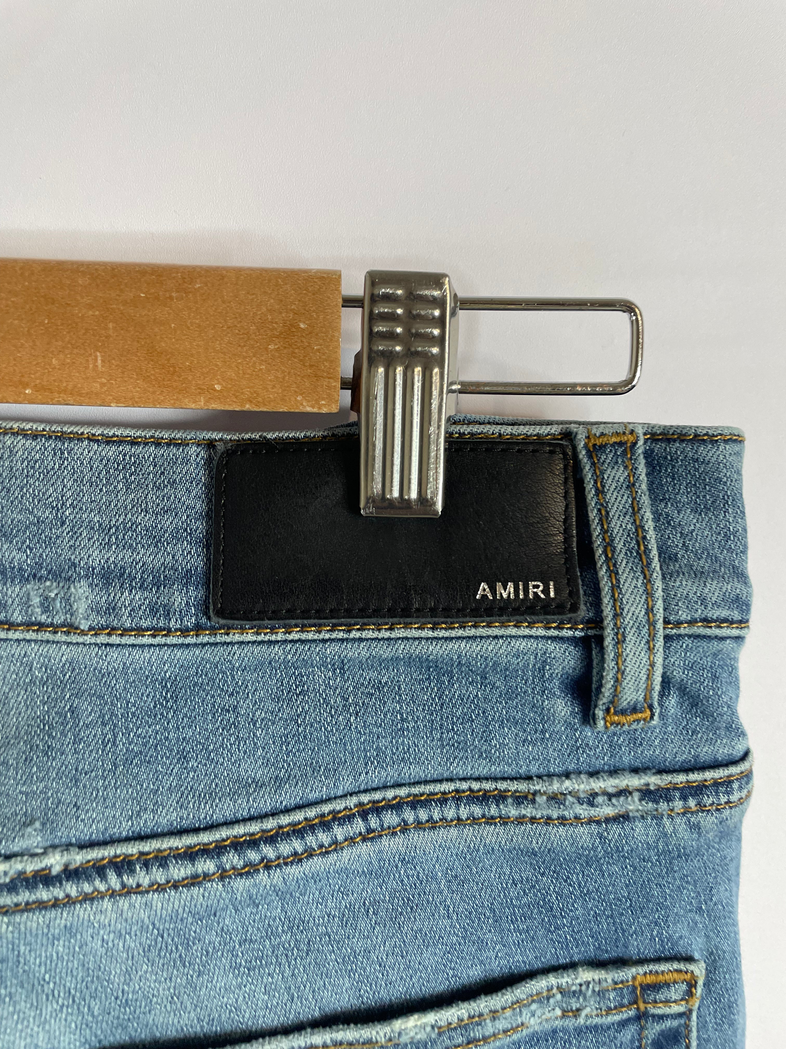 Amiri Jeans Light Wash Blue Patchwork Used 32