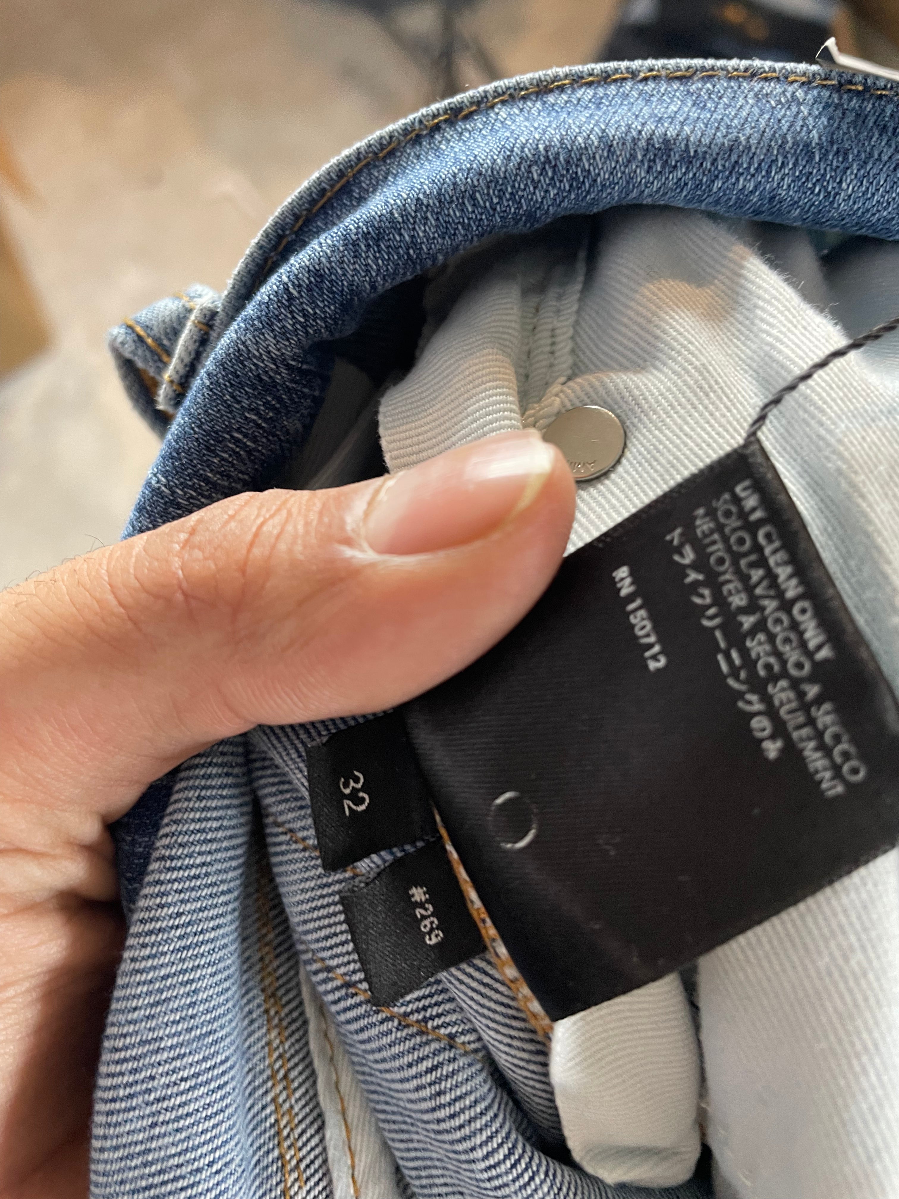 Amiri Jeans Light Wash Blue Patchwork Used 32