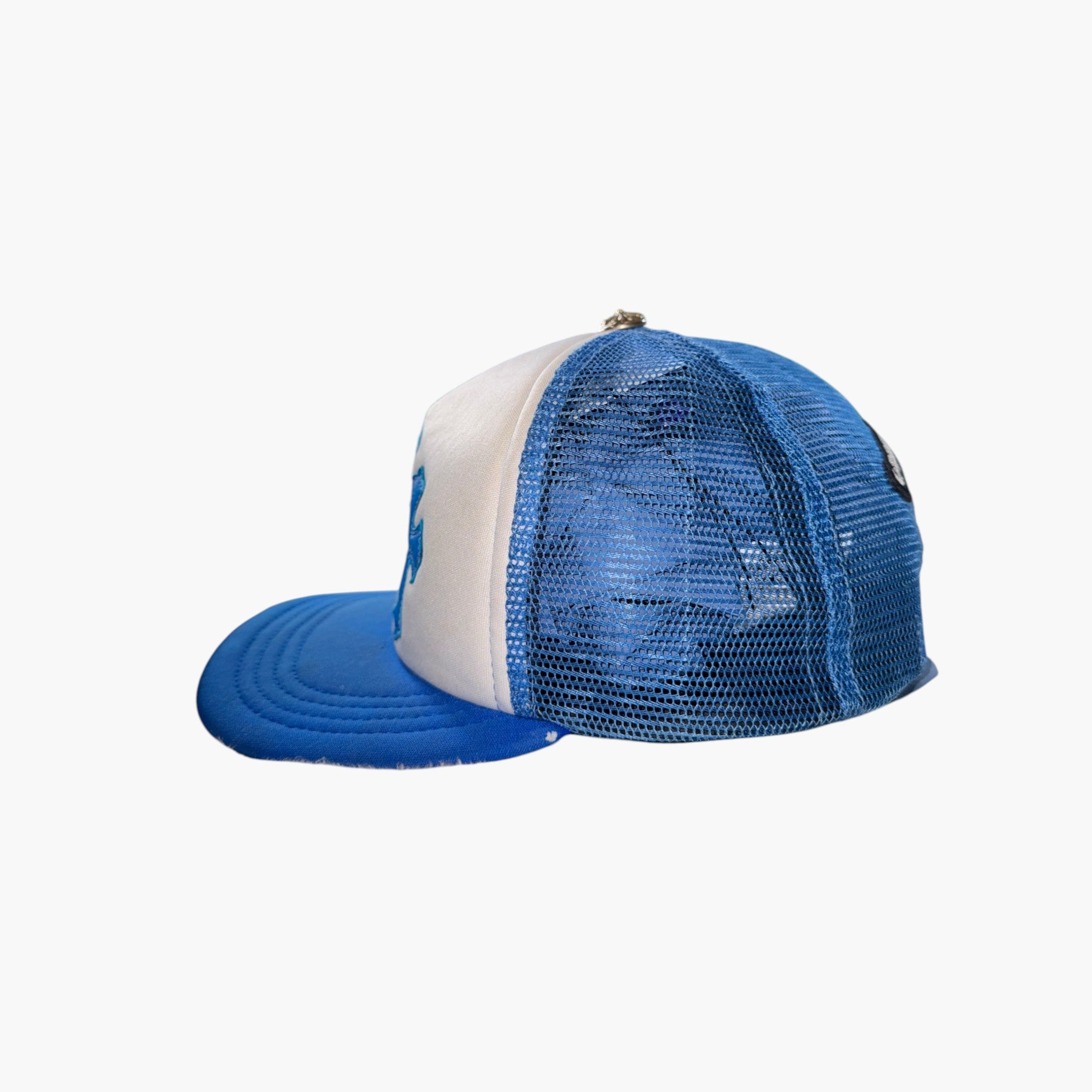 Chrome Hearts Blue & White Cemetery Trucker Hat