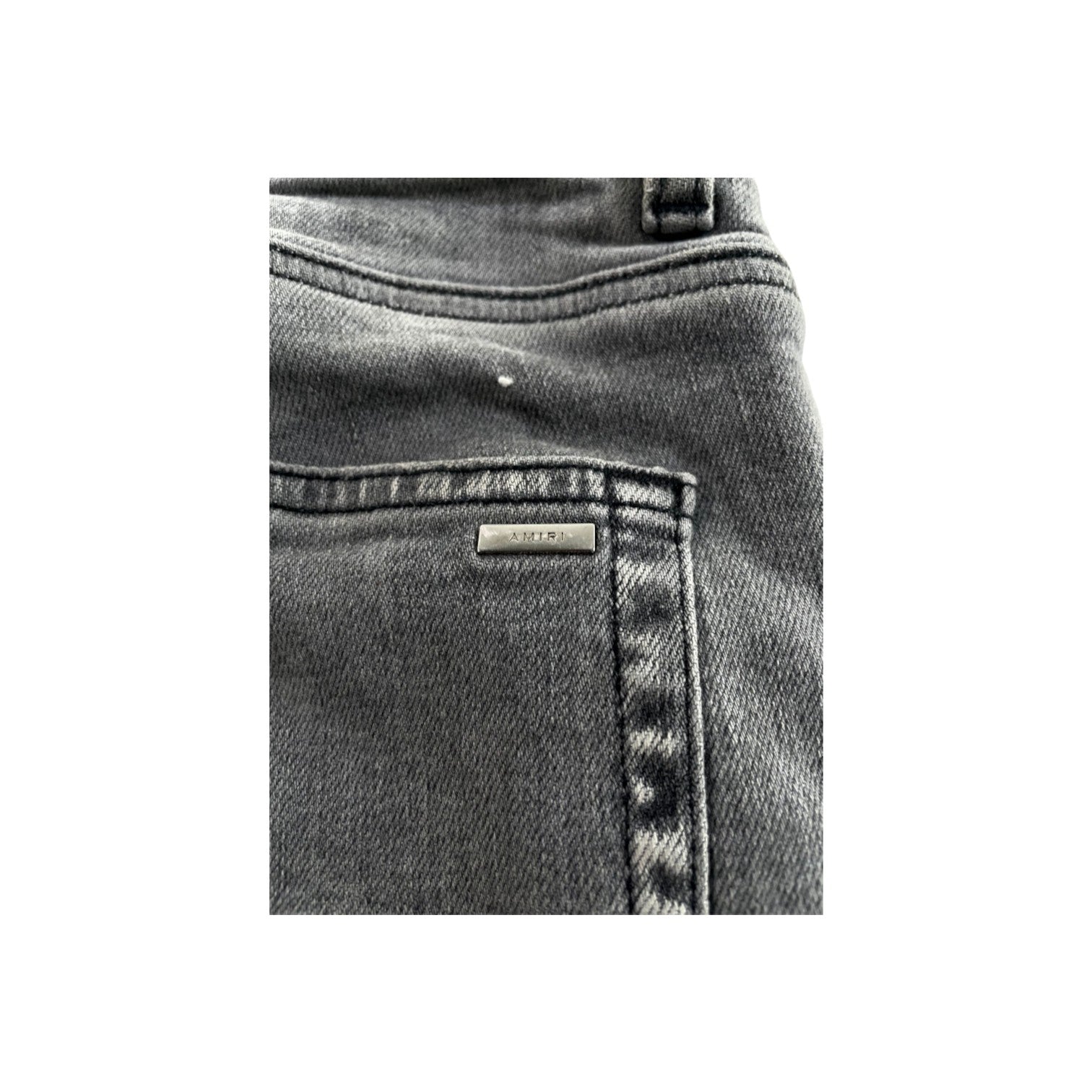 Amiri Plain Thrasher Ripped Grey Jeans
