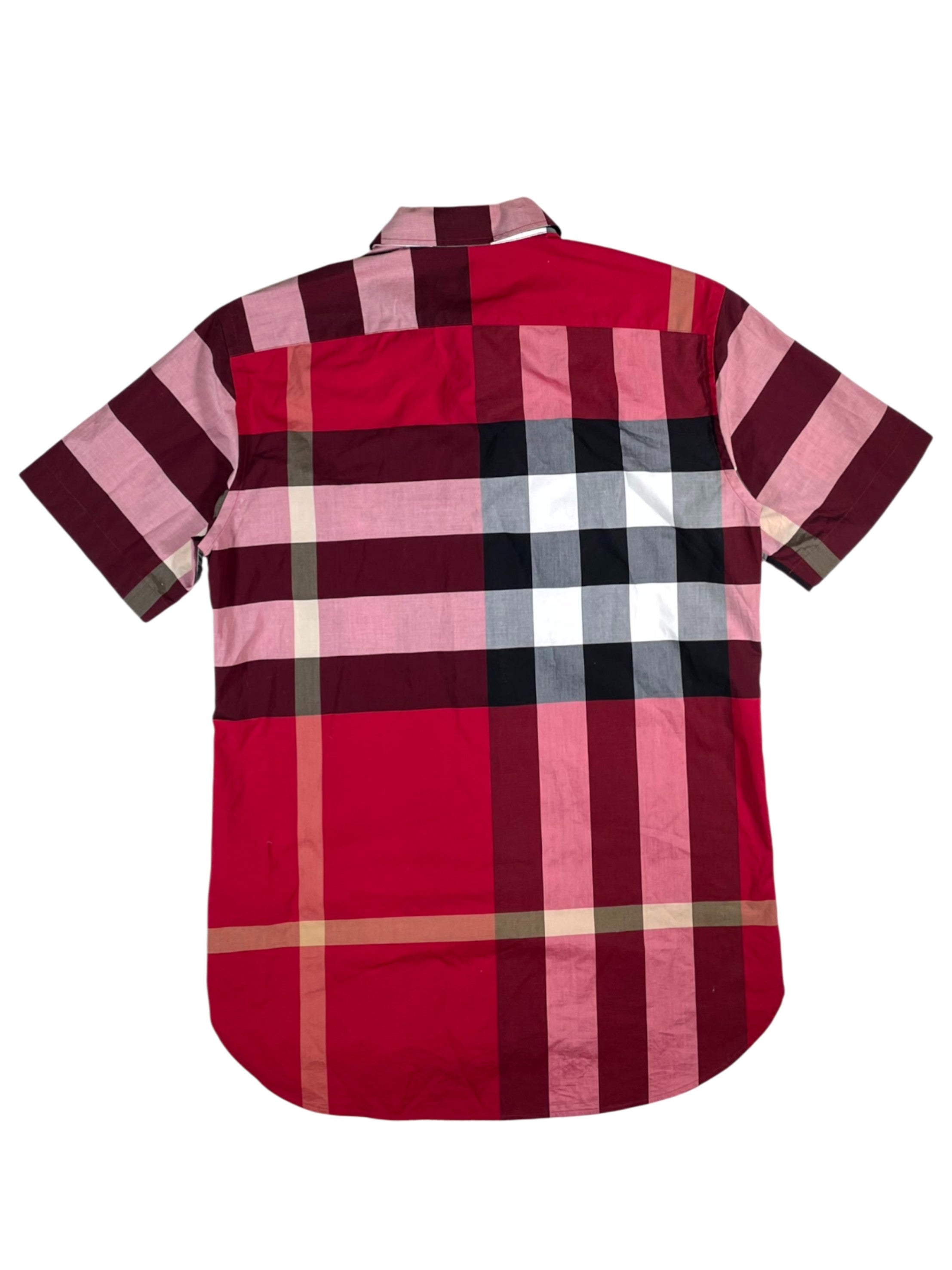 Burberry Checkered Button Up Red Shirt