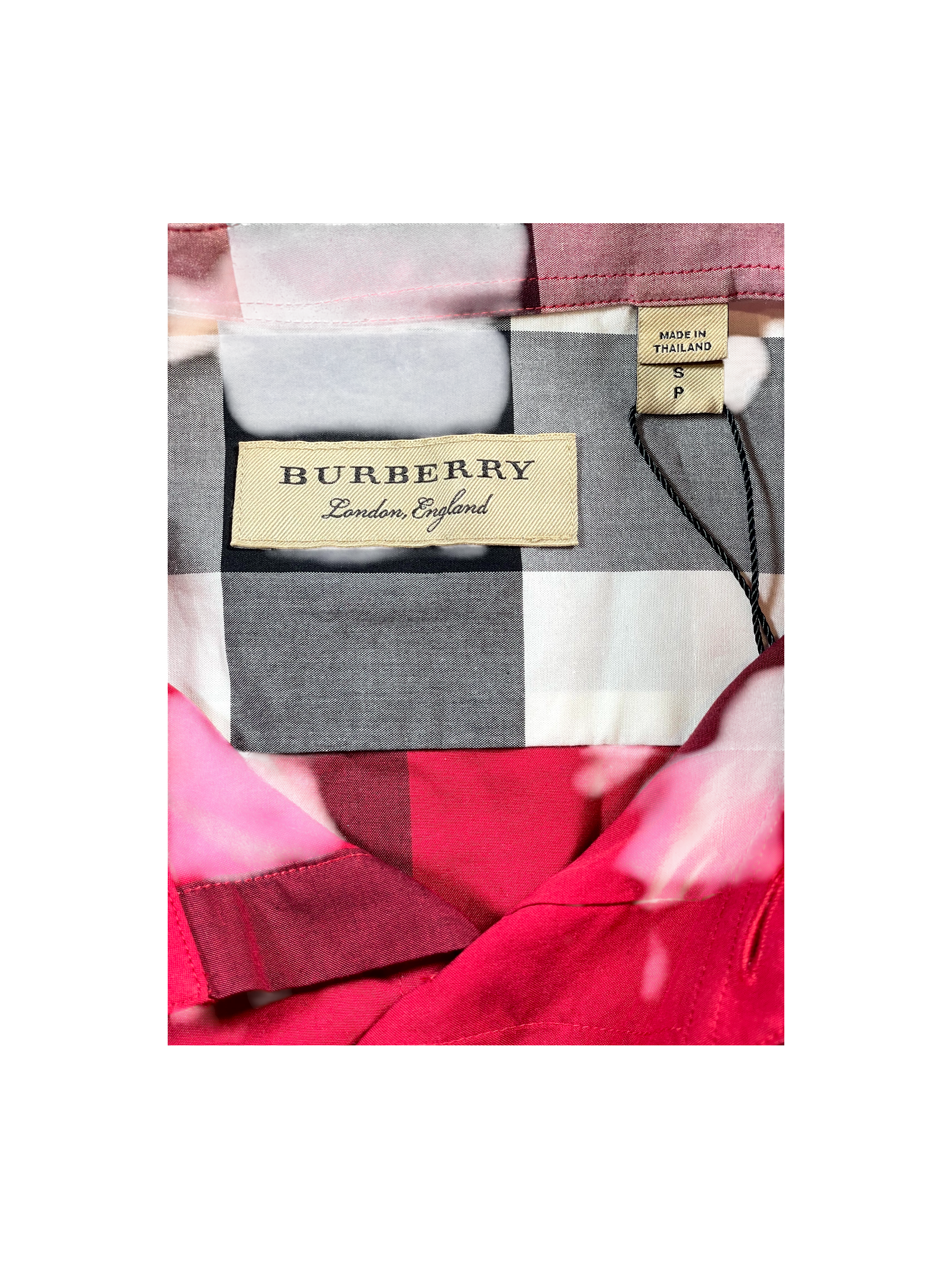 Burberry Checkered Button Up Red Shirt