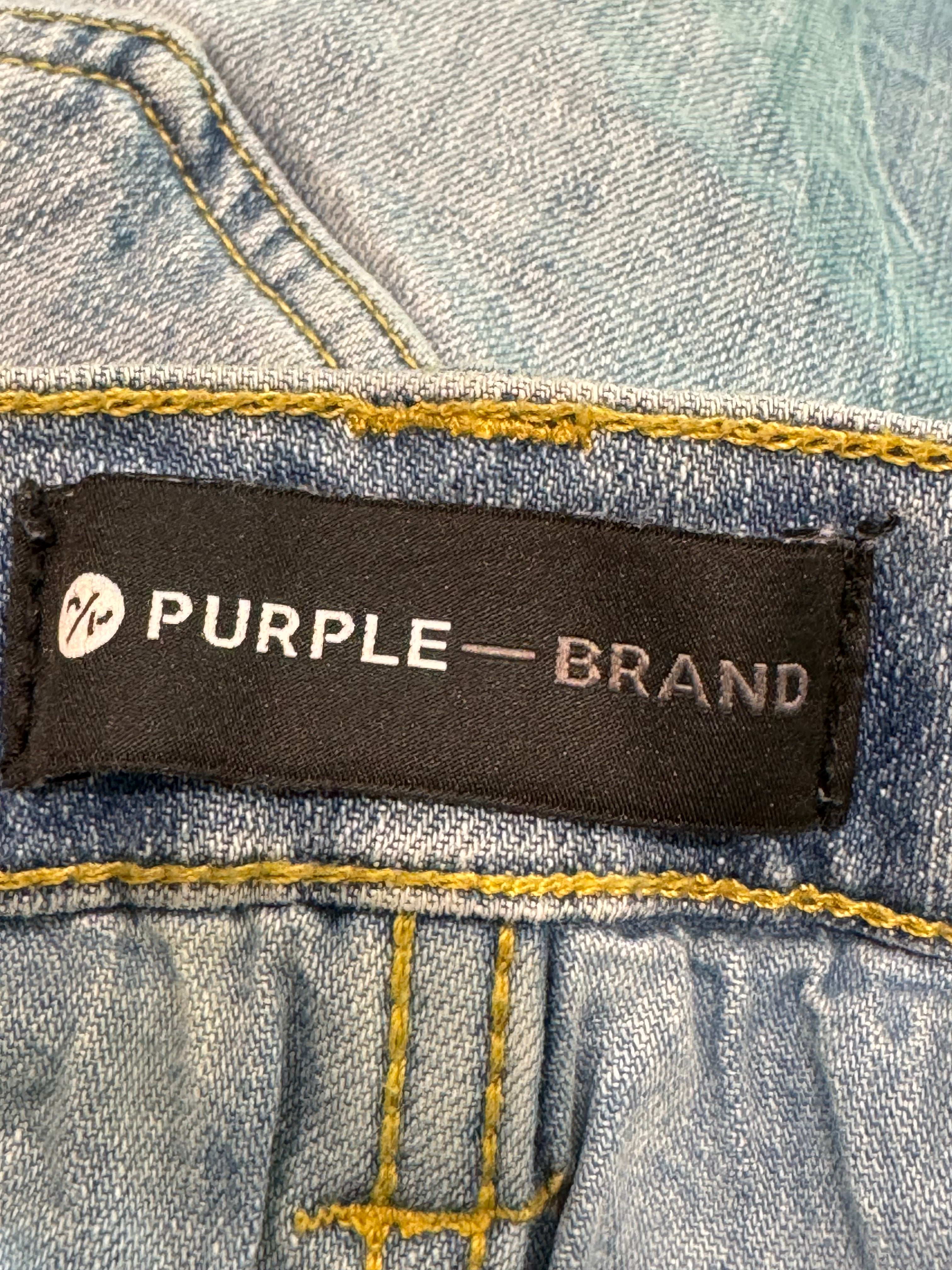 Purple Brand Light Wash Ripped Blue Jeans