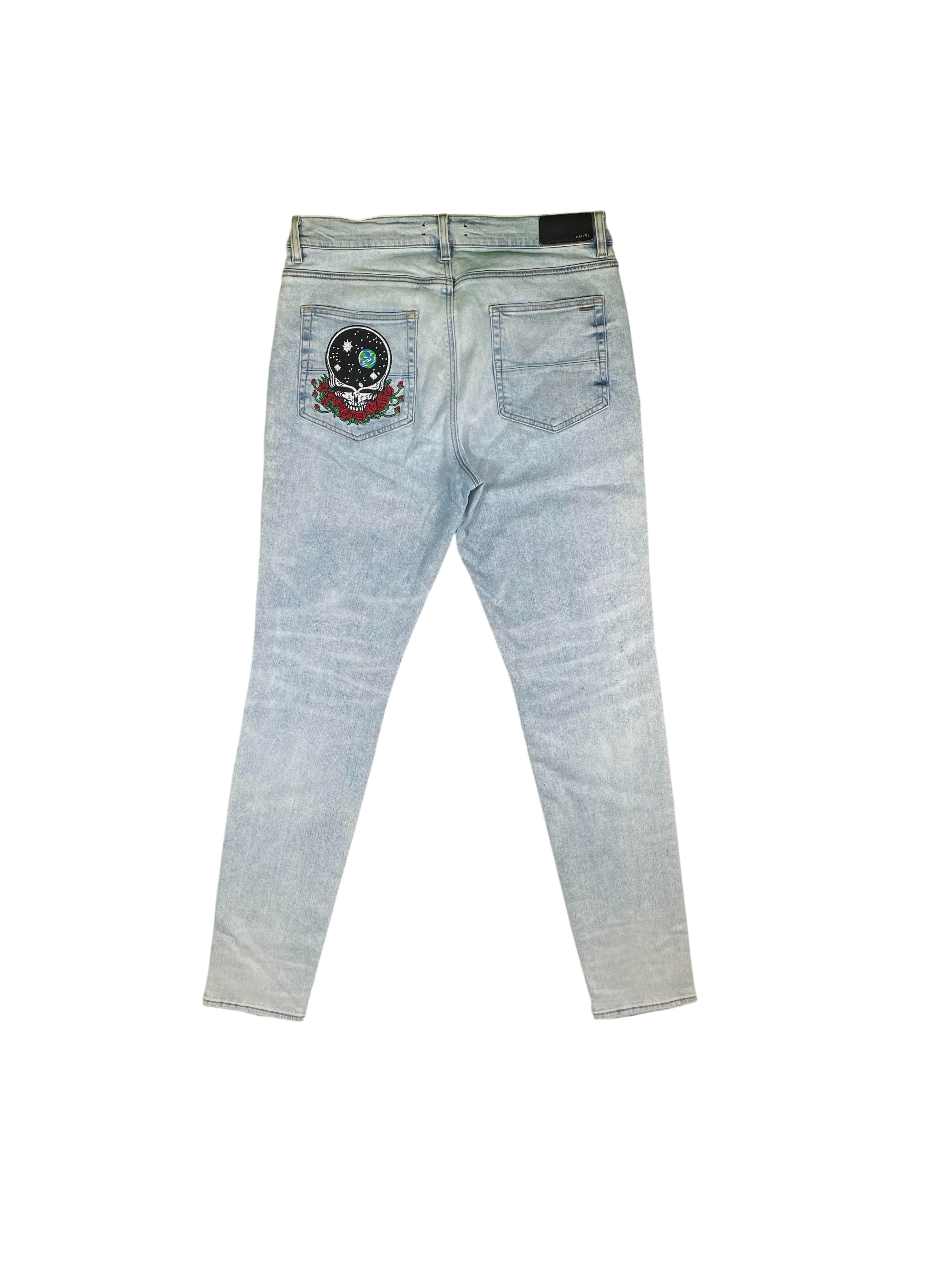 Amiri Grateful Dead Light Wash Jeans