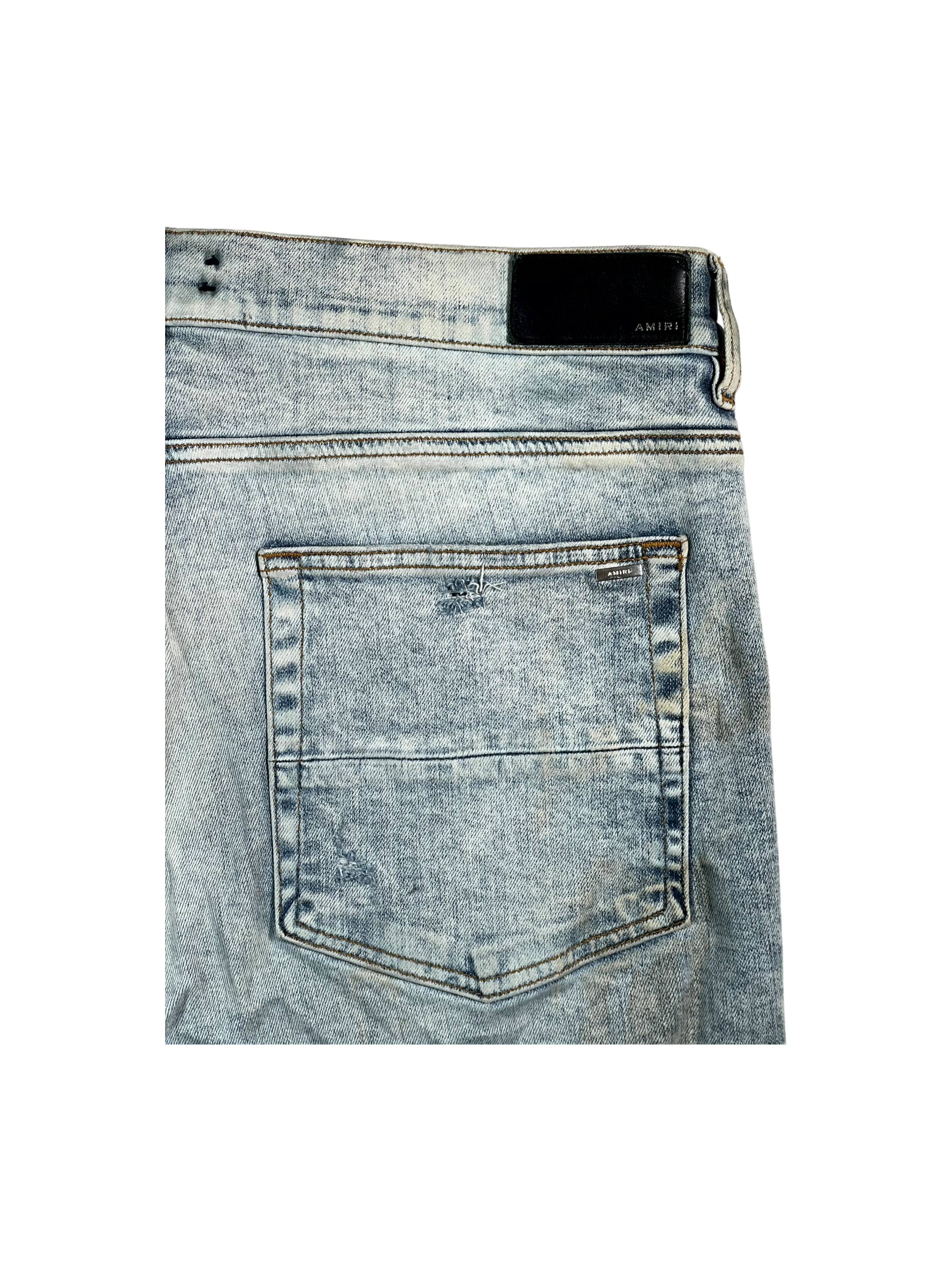Amiri "Side Logo" Light Wash & Pink Jeans
