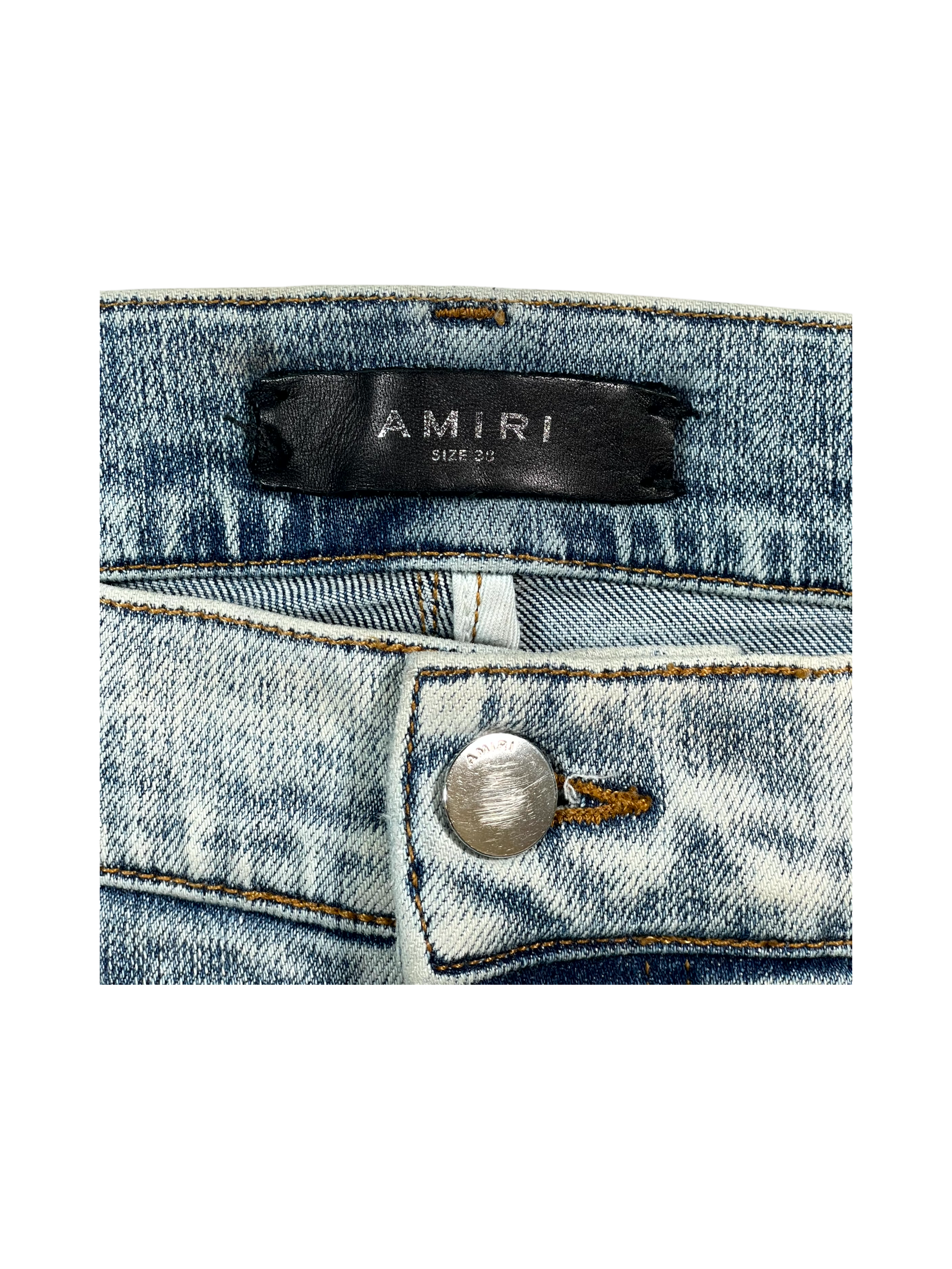 Amiri "Side Logo" Light Wash & Pink Jeans