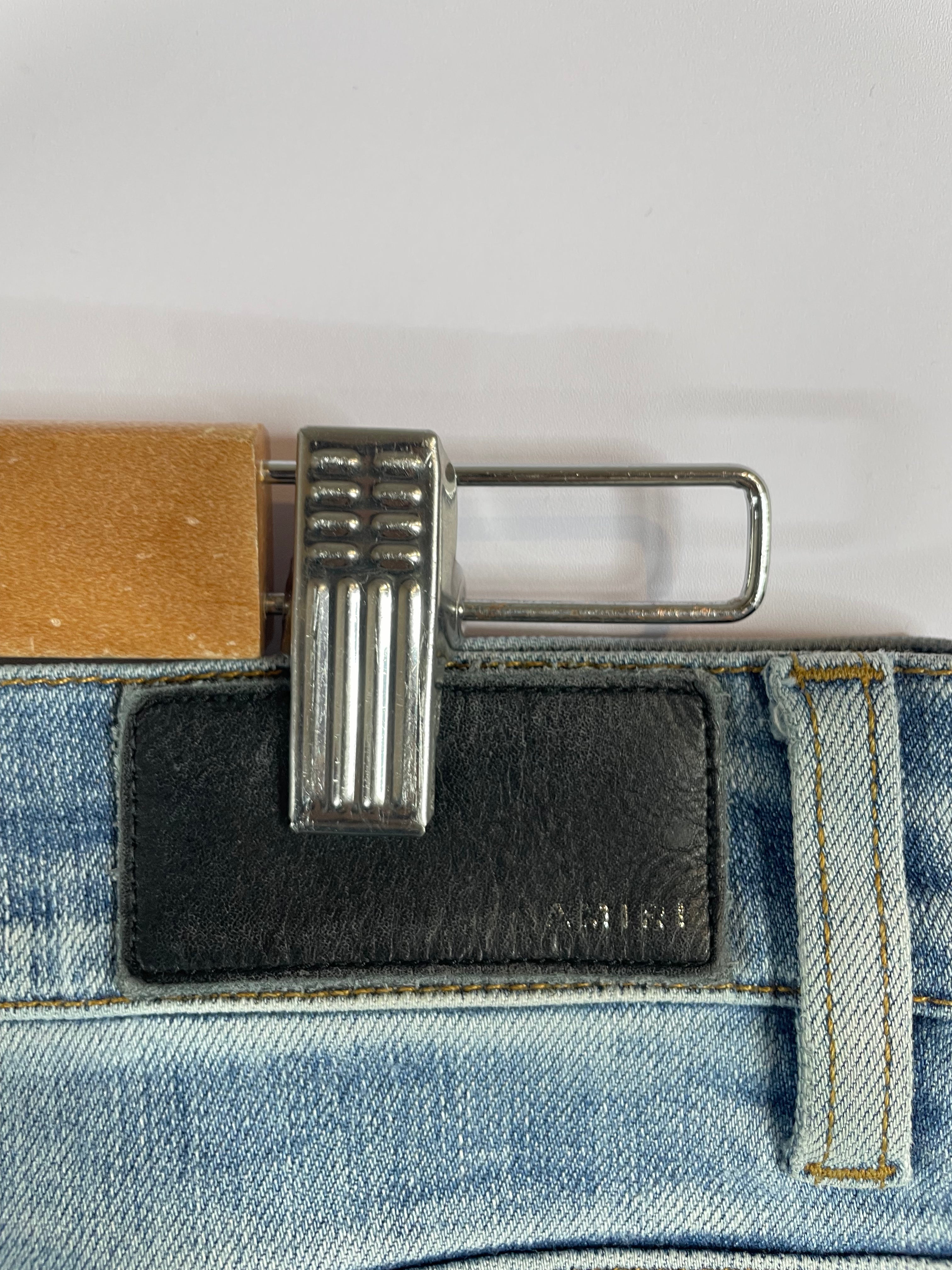 Amiri Jeans Light Wash Rainbow Thrasher Patch Used 32