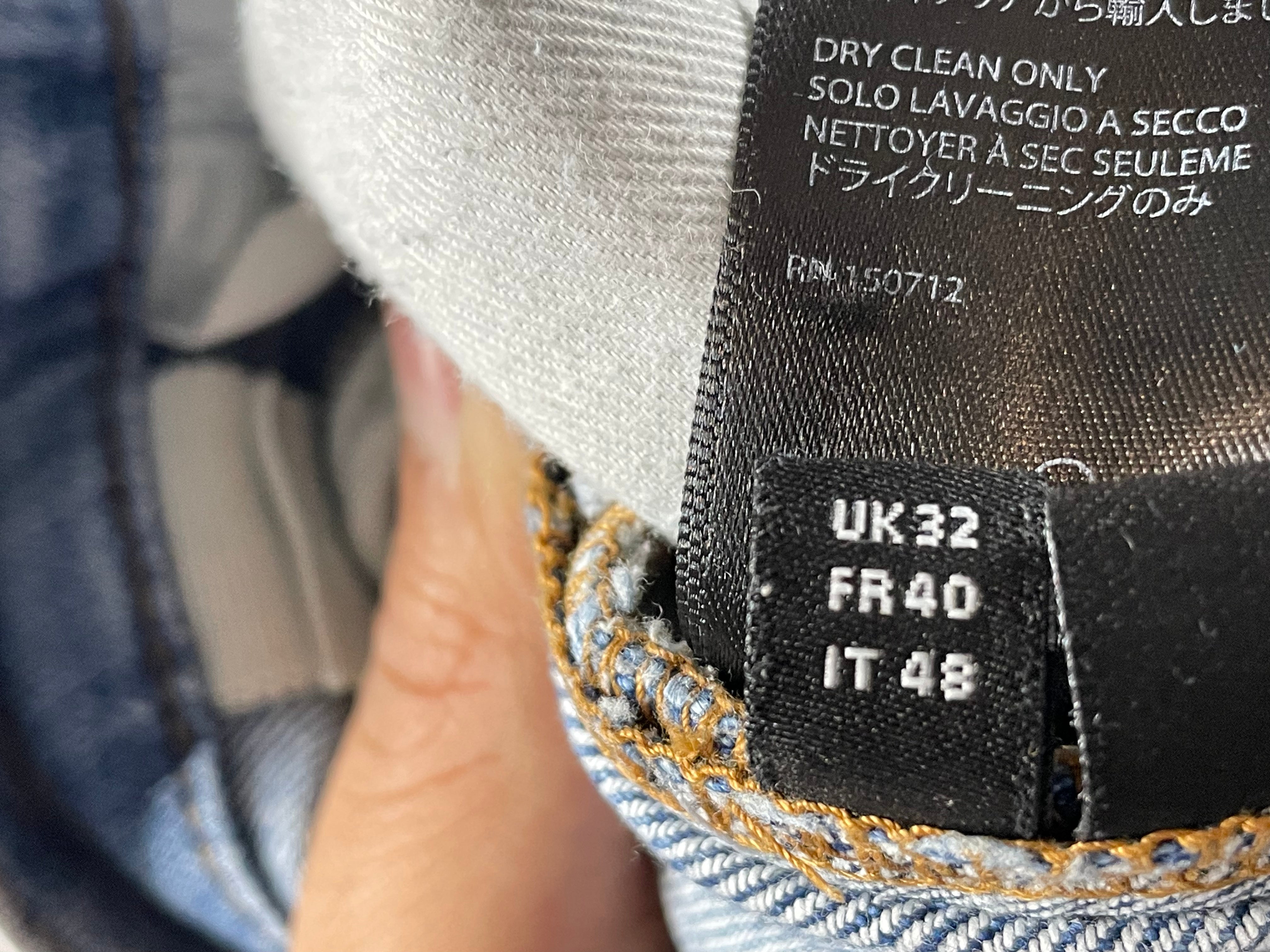 Amiri Jeans Light Wash Rainbow Thrasher Patch Used 32