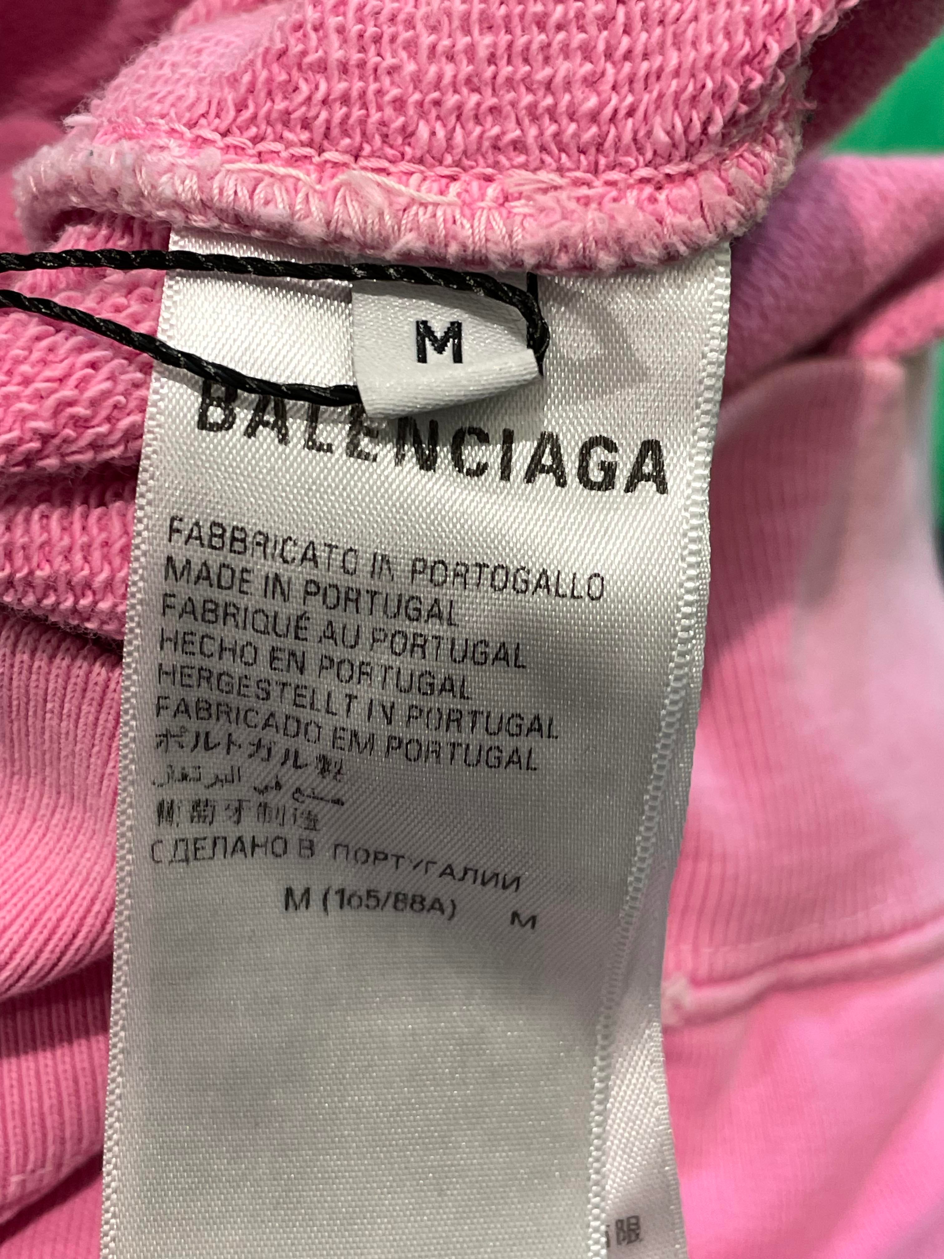 Balenciaga Embroidered Logo Hoodie Pink Black