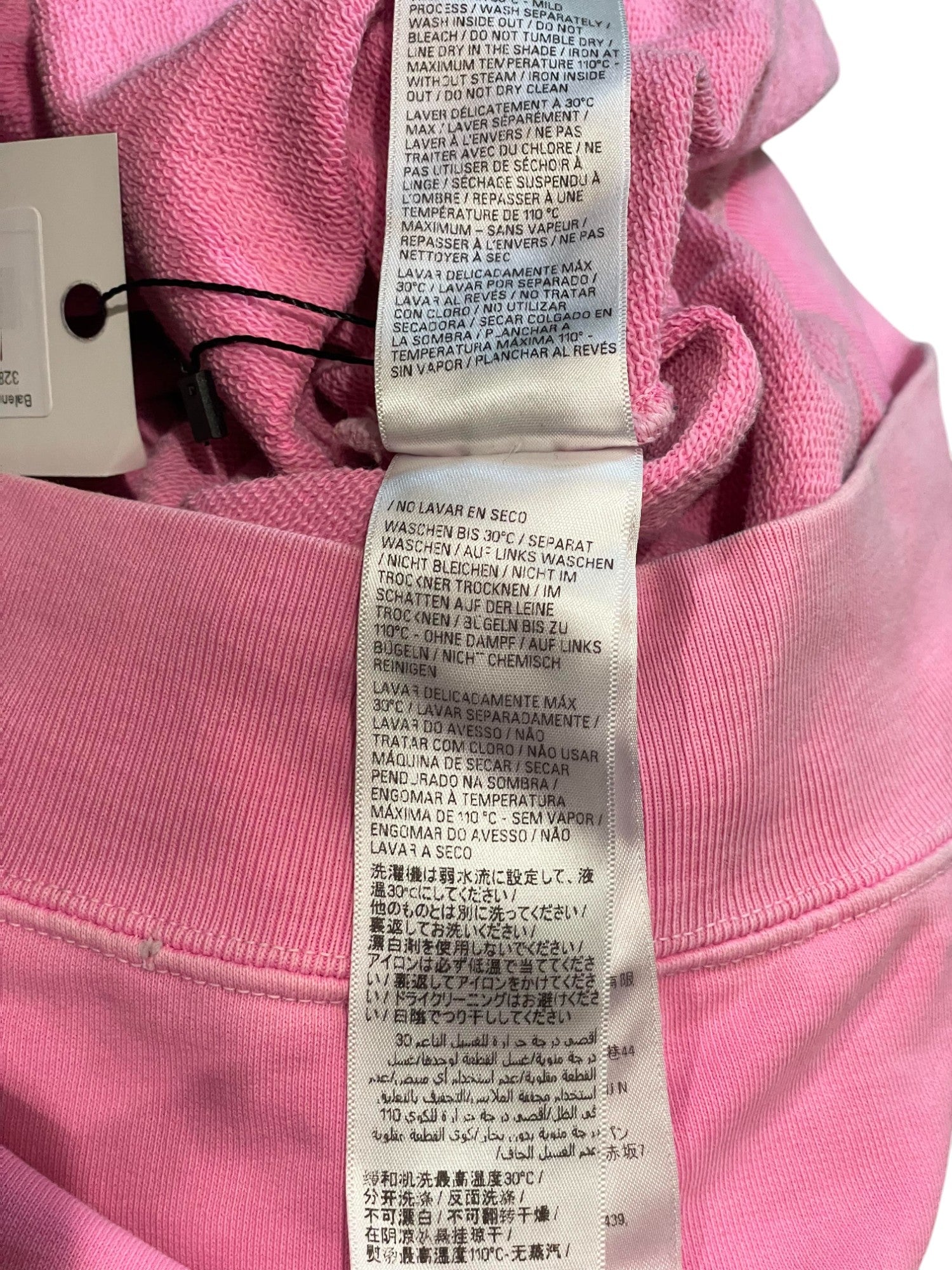 Balenciaga Embroidered Logo Hoodie Pink Black