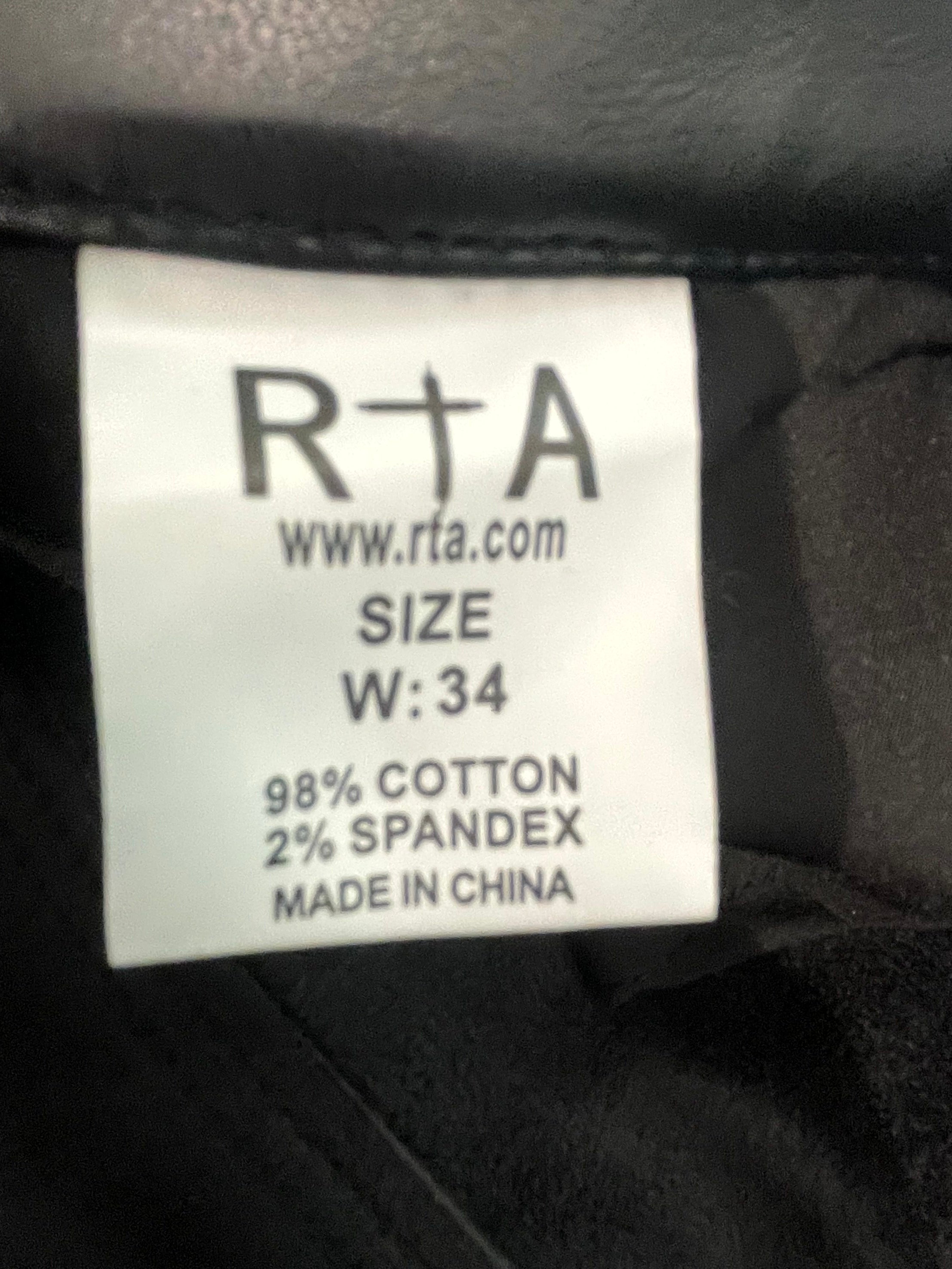 RTA Leather Black Jeans
