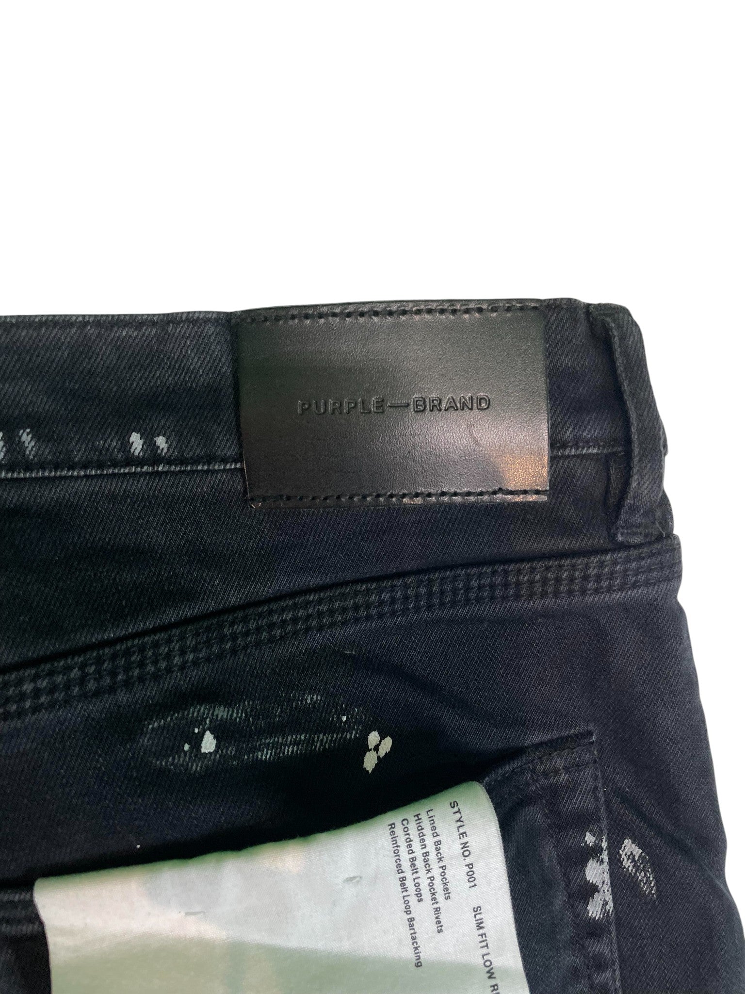 Purple Brand 'Splatter' Black Wash Ripped Jeans