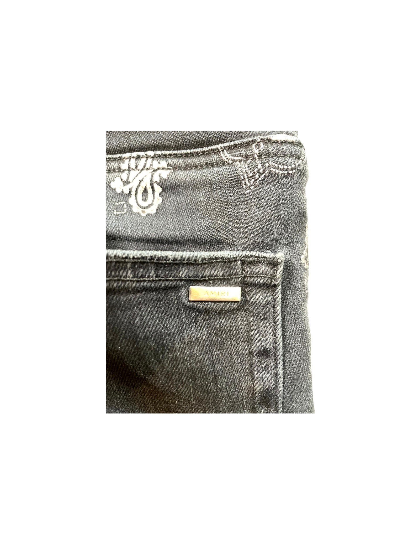 Amiri Paisley Black Jeans