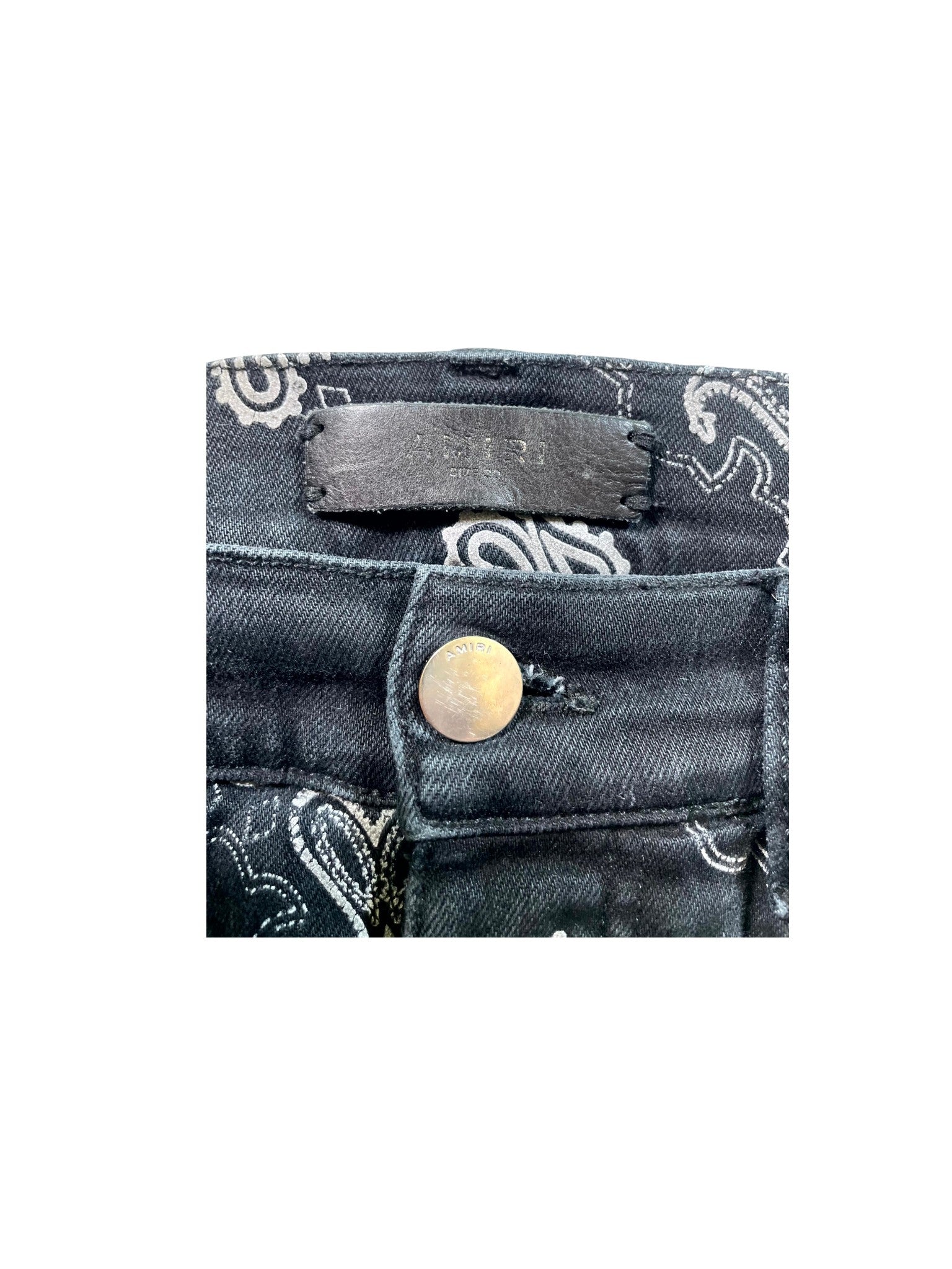 Amiri Paisley Black Jeans