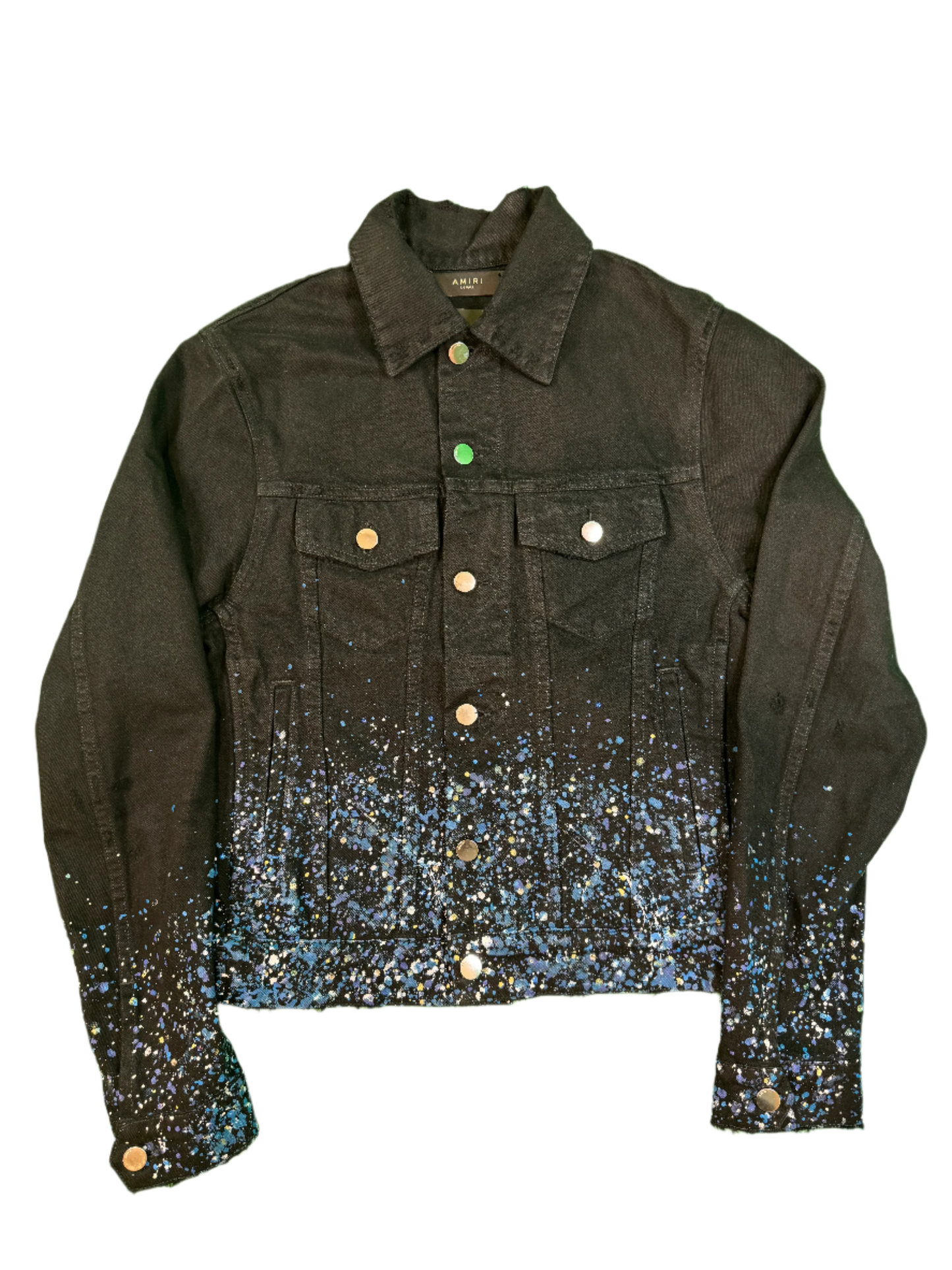 Amiri Black & Blue Rhinestone Jacket