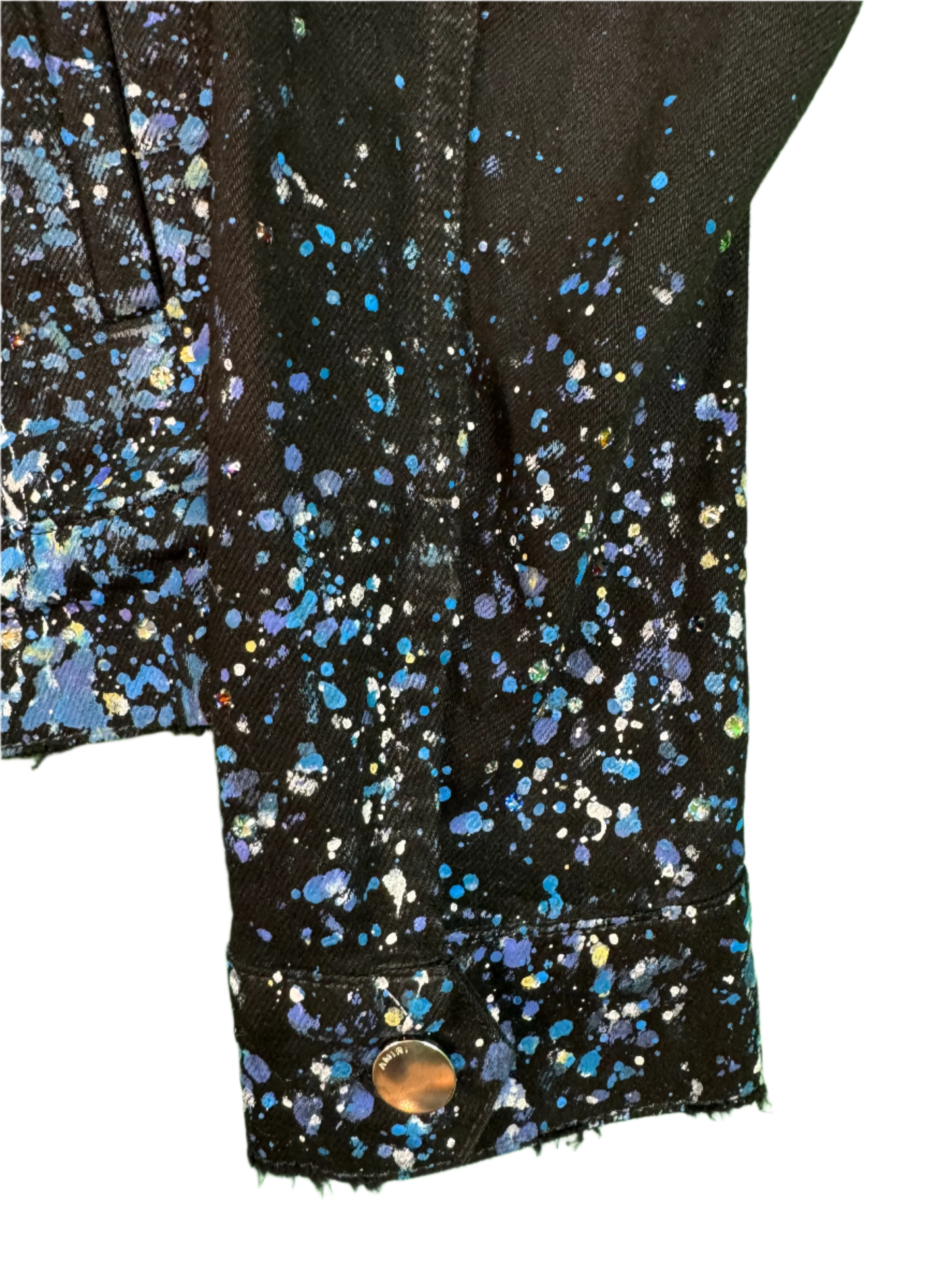 Amiri Black & Blue Rhinestone Jacket