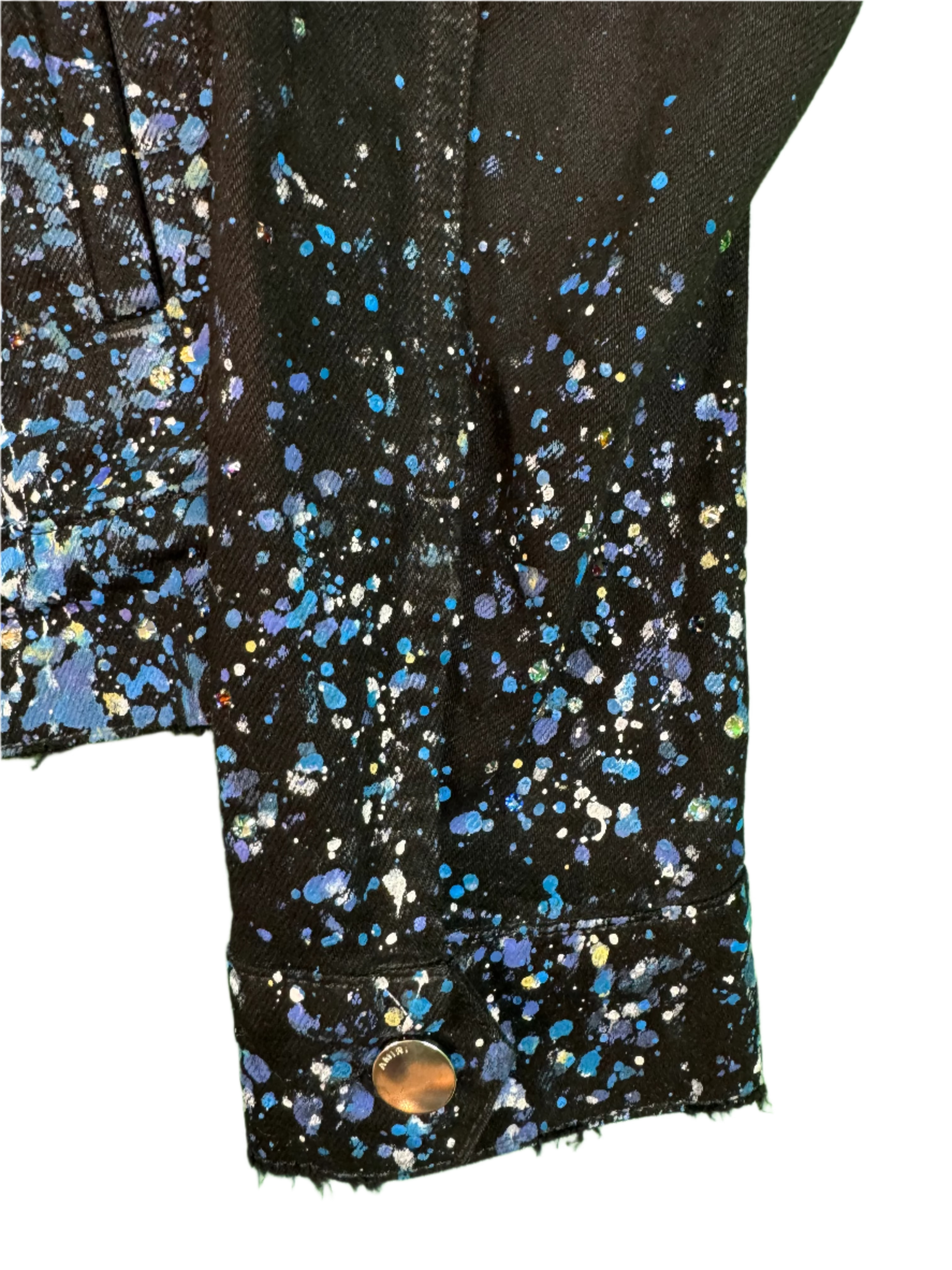Amiri Black & Blue Rhinestone Jacket