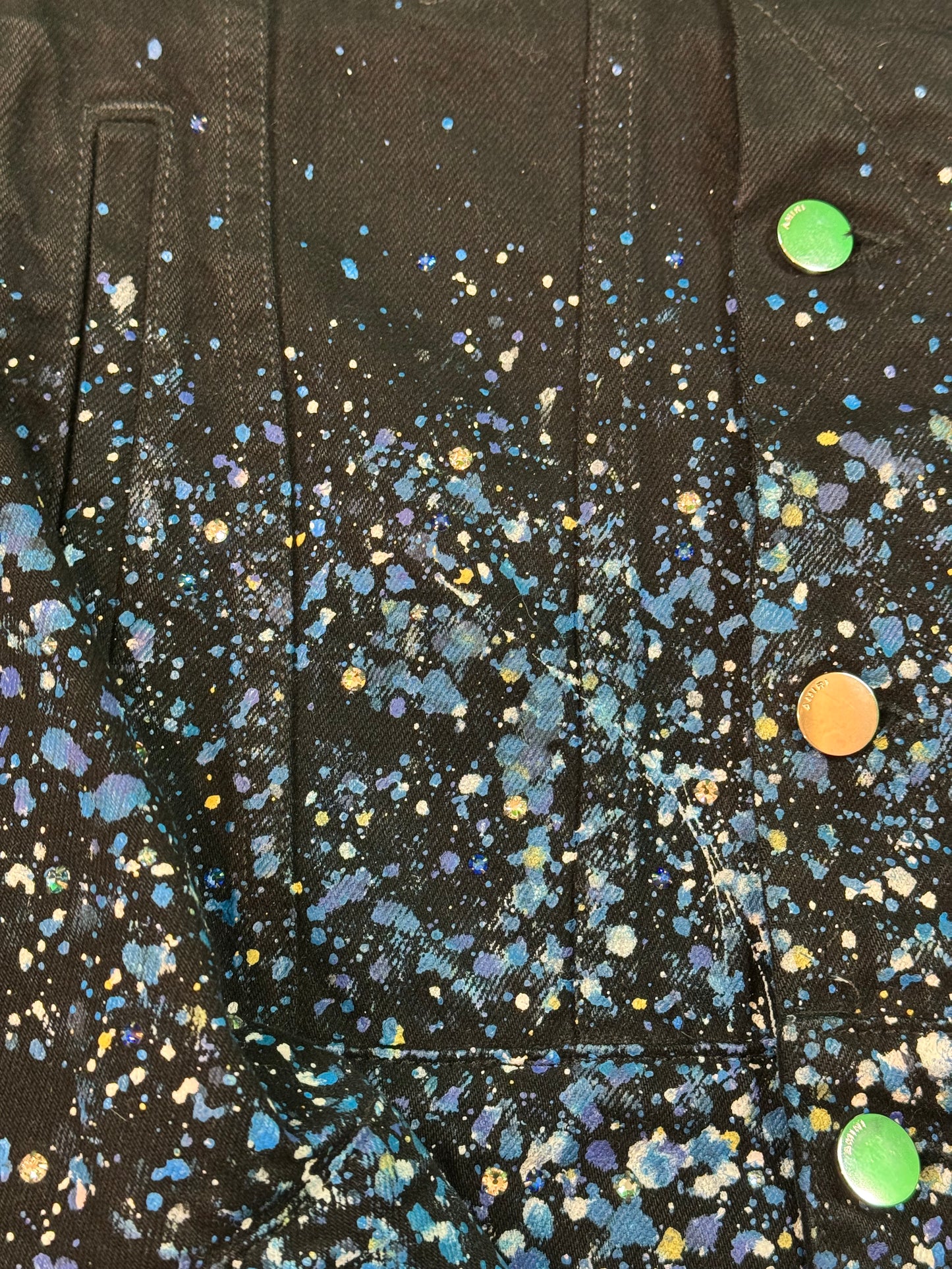 Amiri Black & Blue Rhinestone Jacket