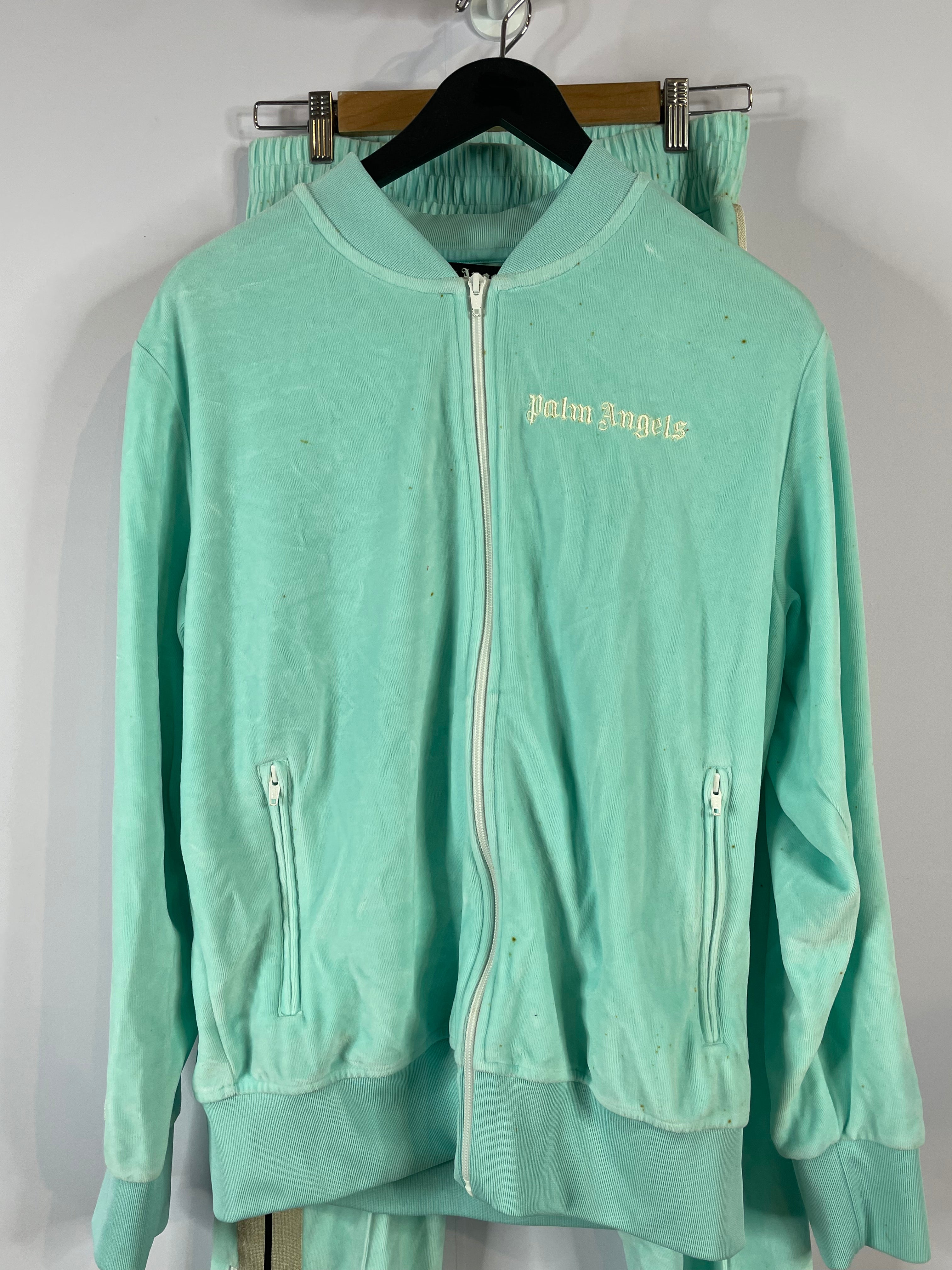 Palm Angels Velour Track Suit Tiffany Blue Used XL Top L Bottoms