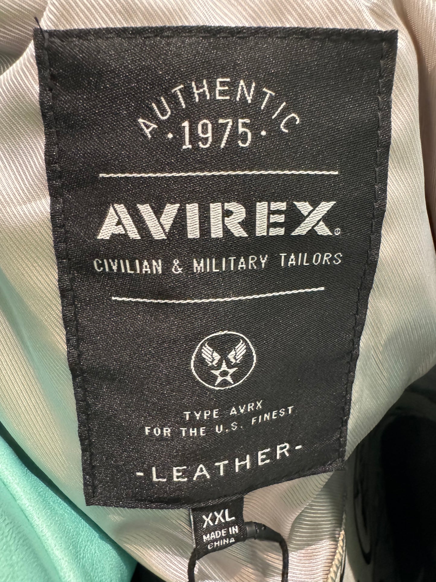 Hellstar x Avirex Icon Turquoise Leather Jacket