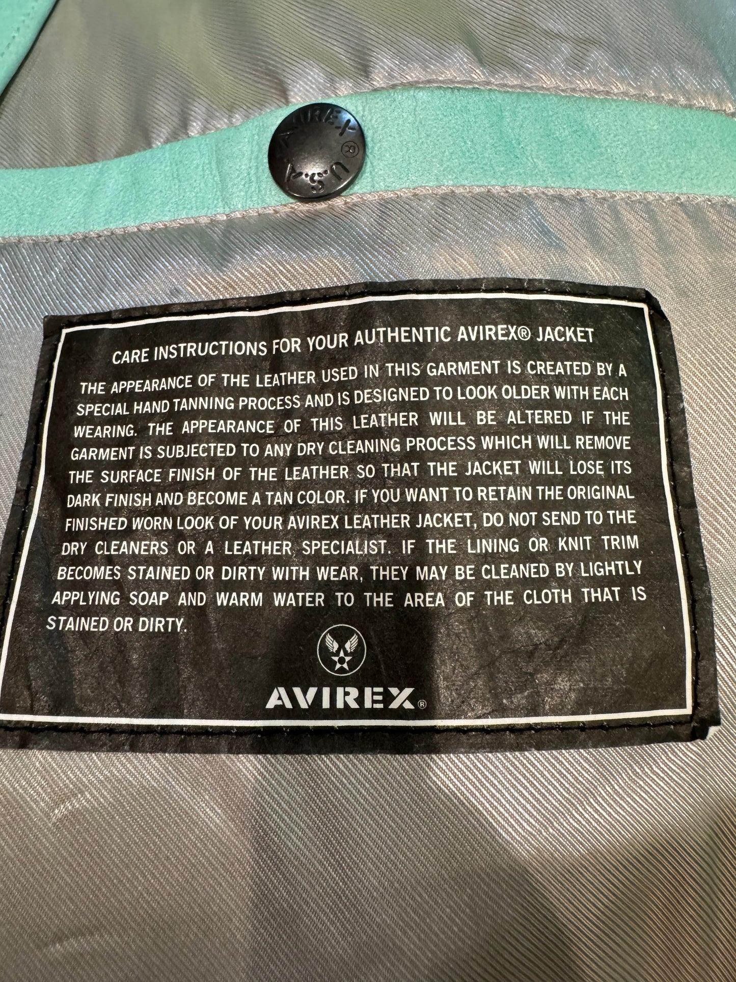 Hellstar x Avirex Icon Turquoise Leather Jacket