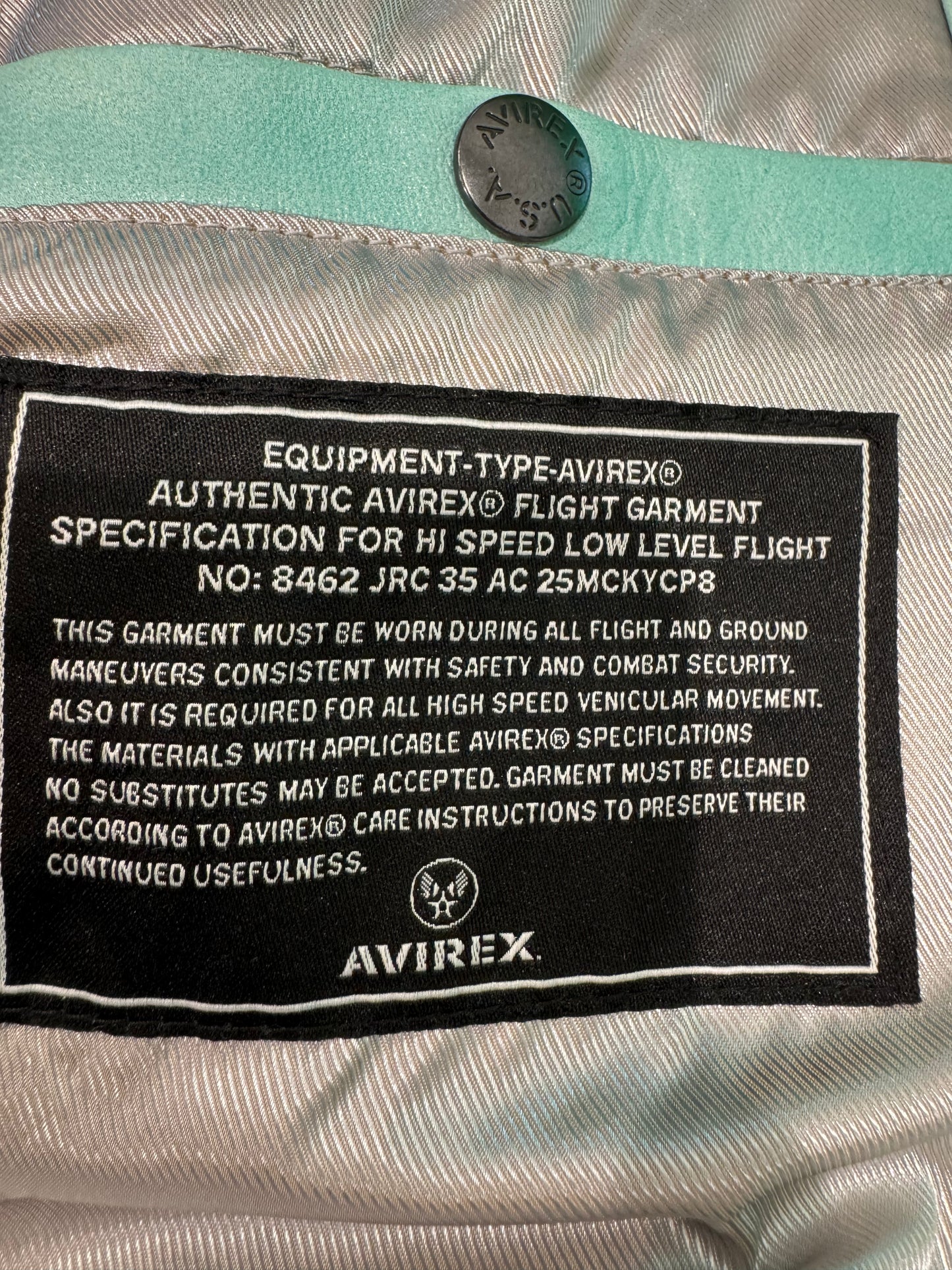 Hellstar x Avirex Icon Turquoise Leather Jacket