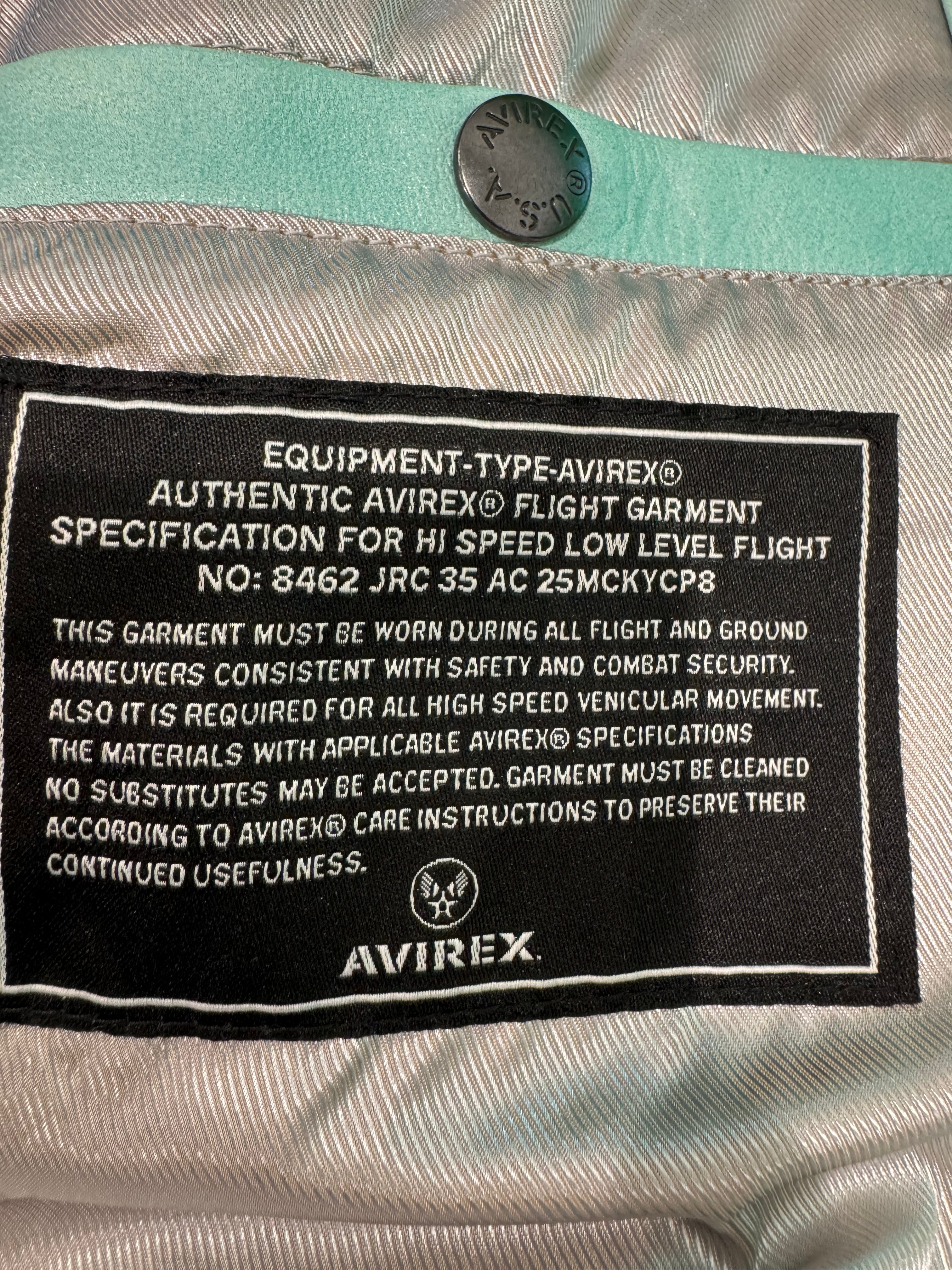 Hellstar x Avirex Icon Turquoise Leather Jacket