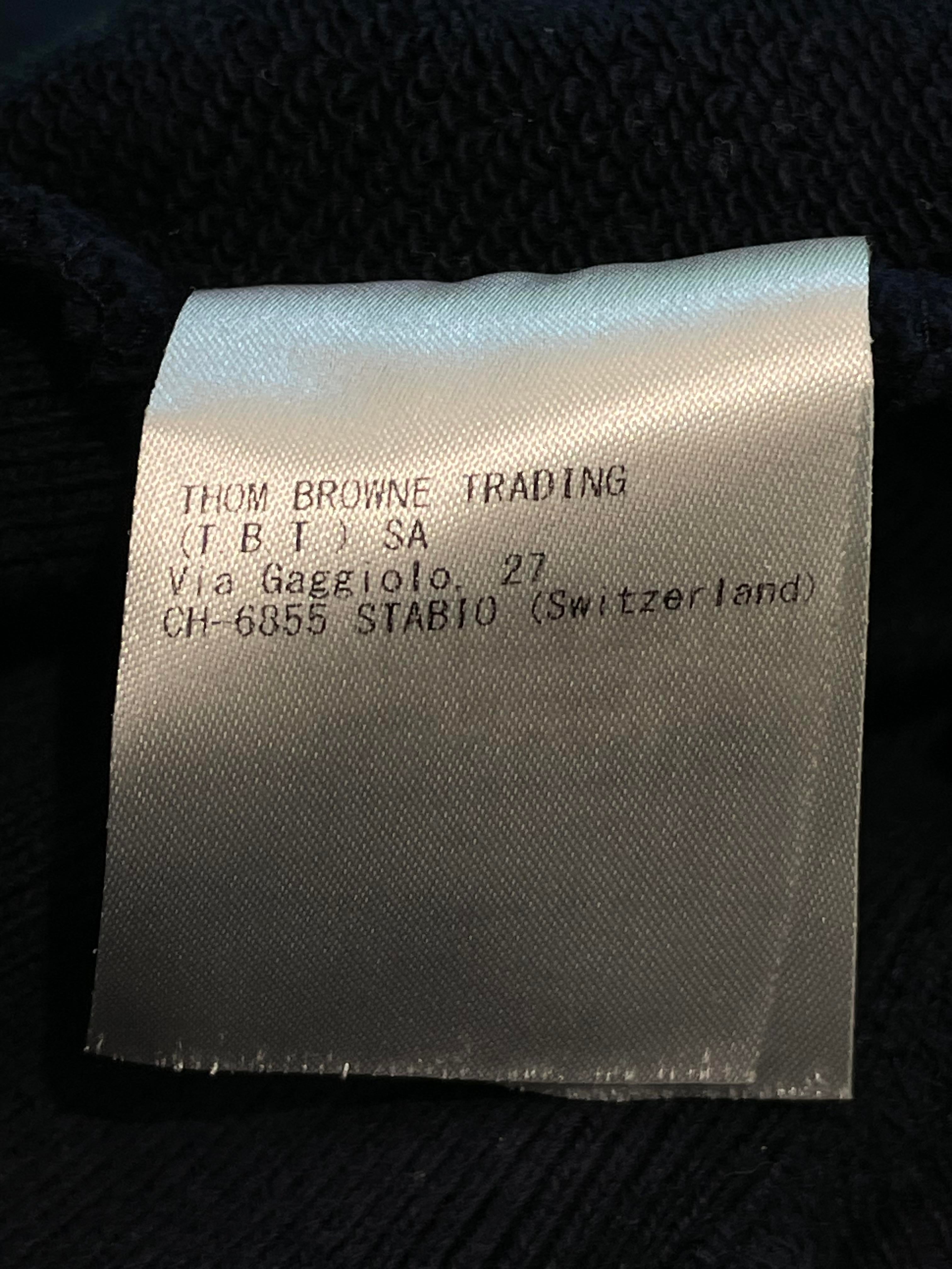 Thom Browne Navy Zip Up Hoodie