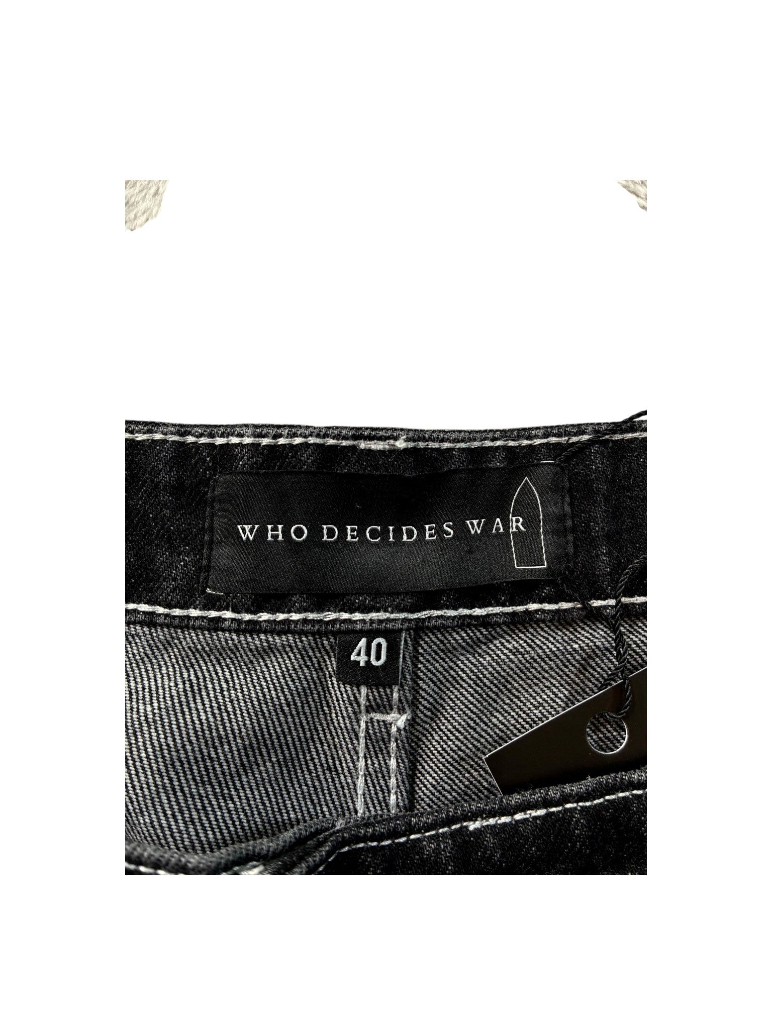 Who Decides War Distressed Black & Silver Jeans
