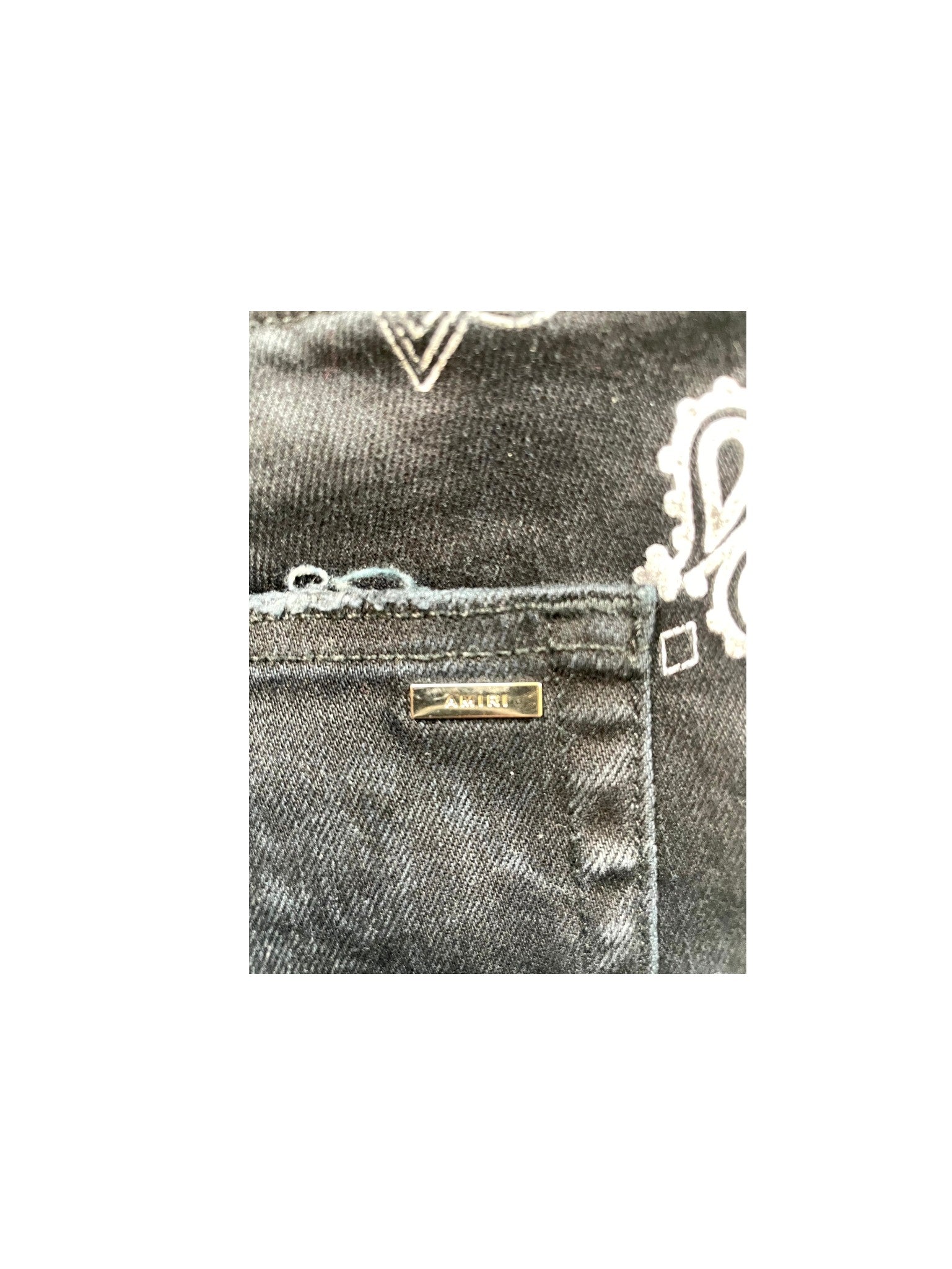 Amiri "Bandana Flocked" Black Wash Jeans