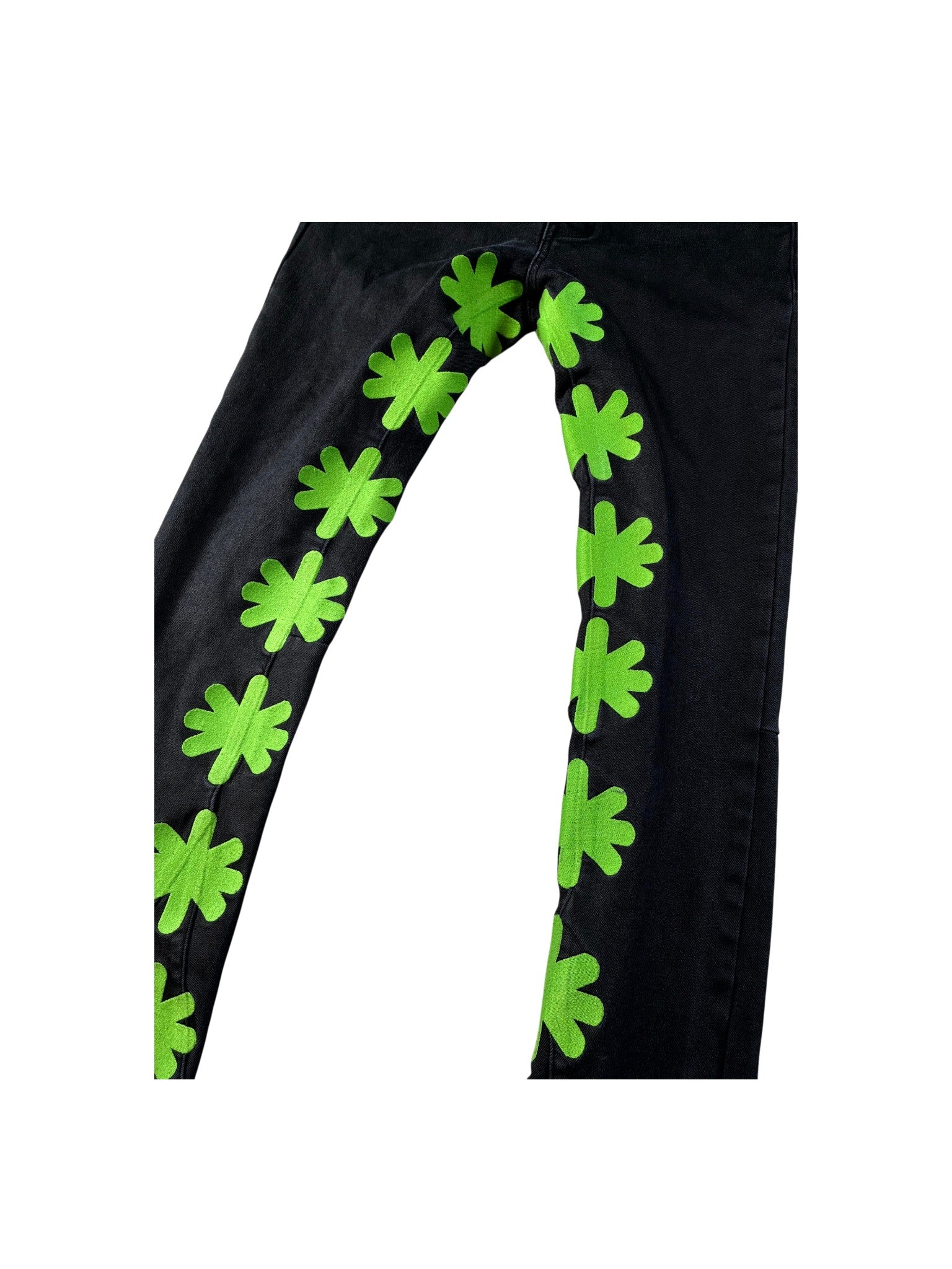 LOST SHDWS "Wax" Black & Green Jeans