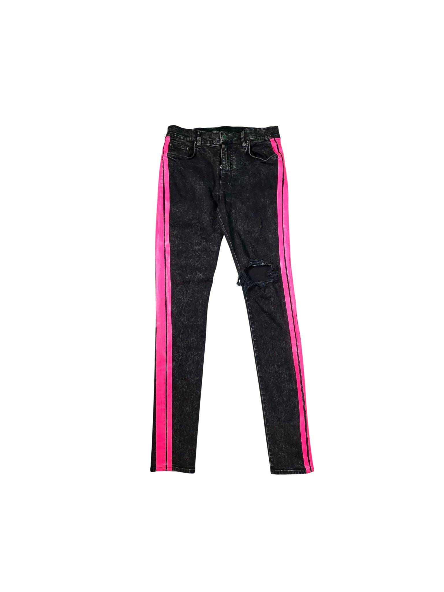 Amiri Stripe Black Wash & Pink Jeans