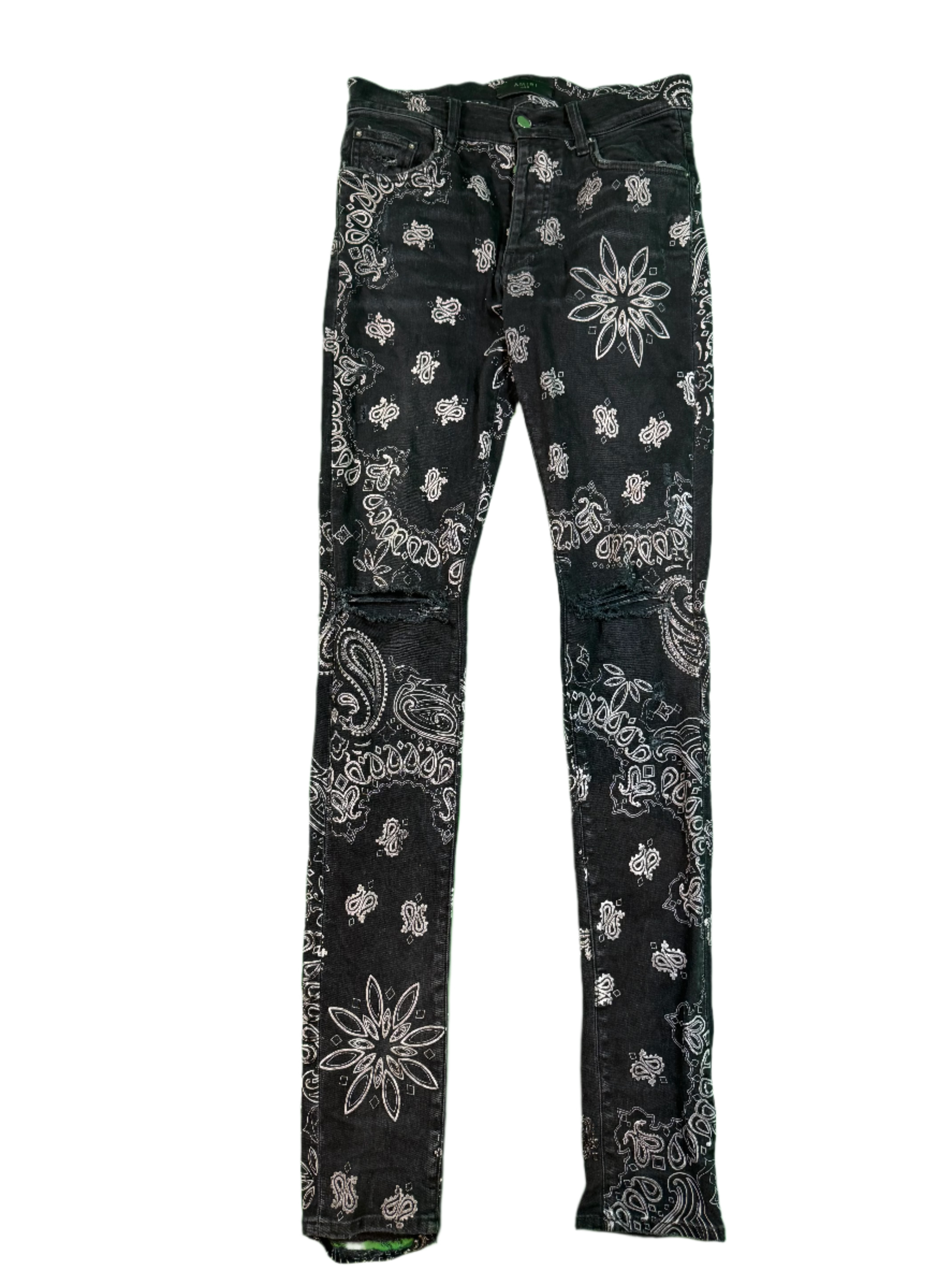 Amiri Stack Denim Black Bandana Used 29 N/A