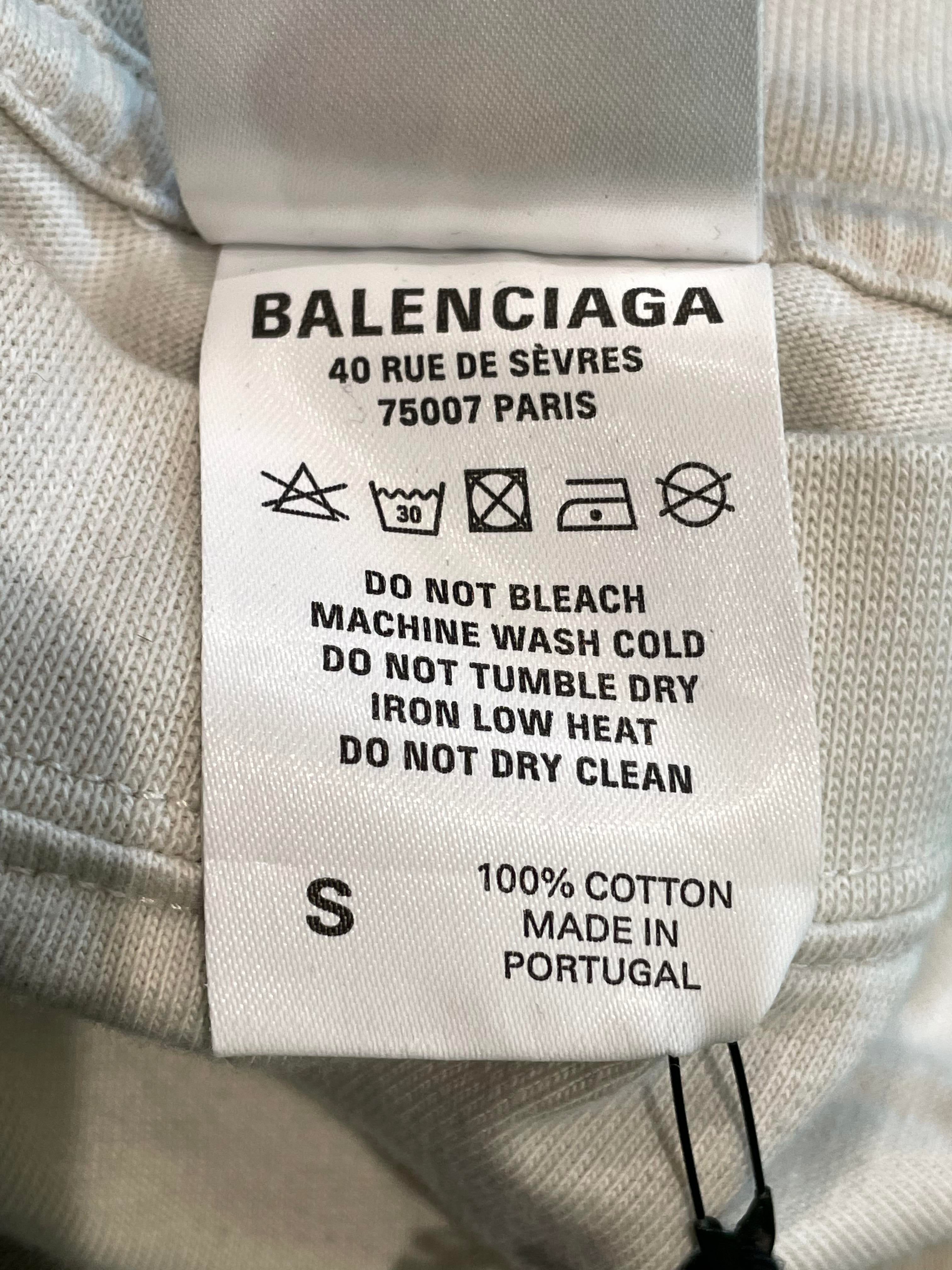 Balenciaga XXXL T-Shirt Beige Black