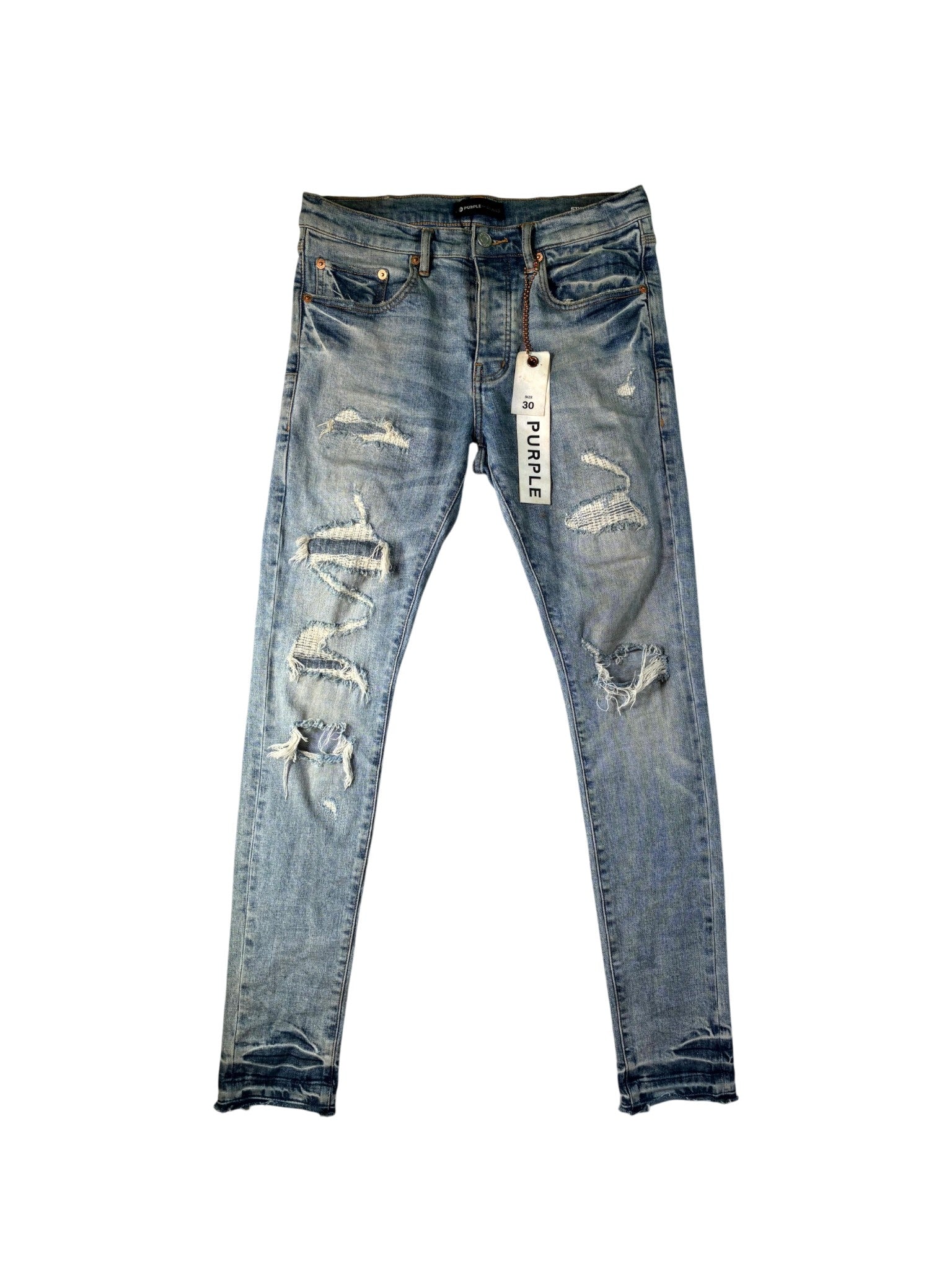Purple Brand Distressed Light Wash Jeans