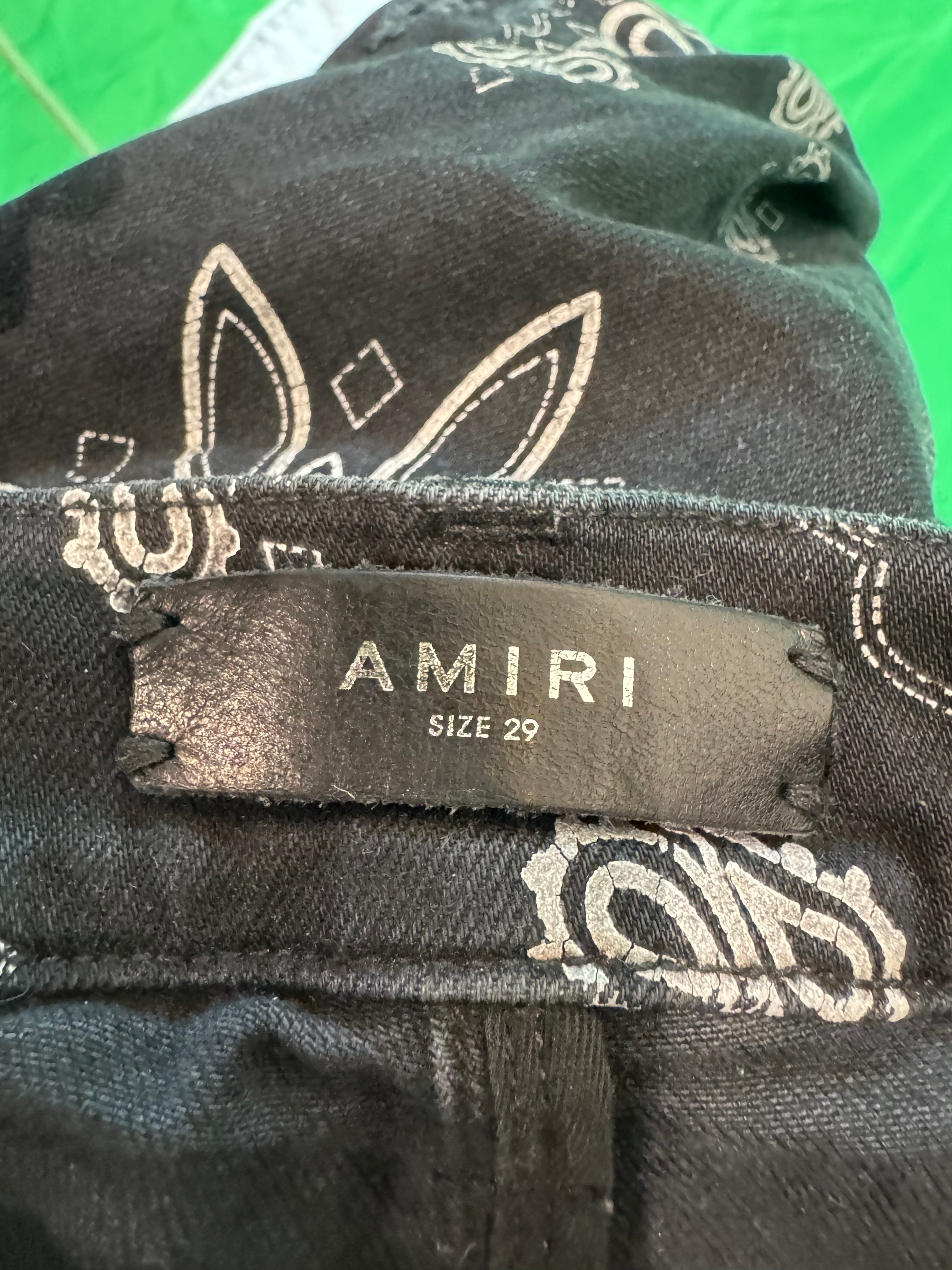 Amiri Stack Denim Black Bandana Used 29 N/A