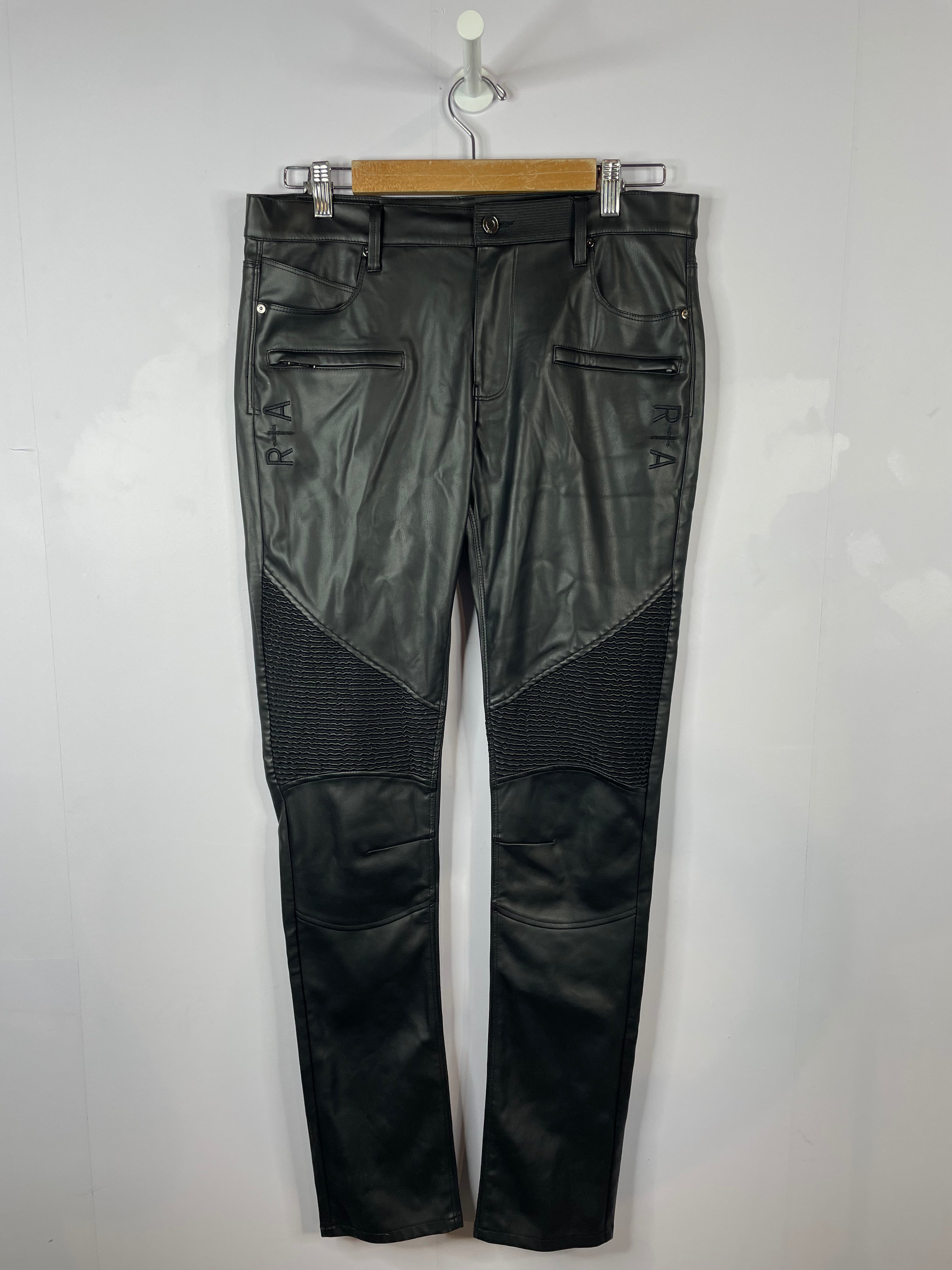RTA Black Leather Jeans