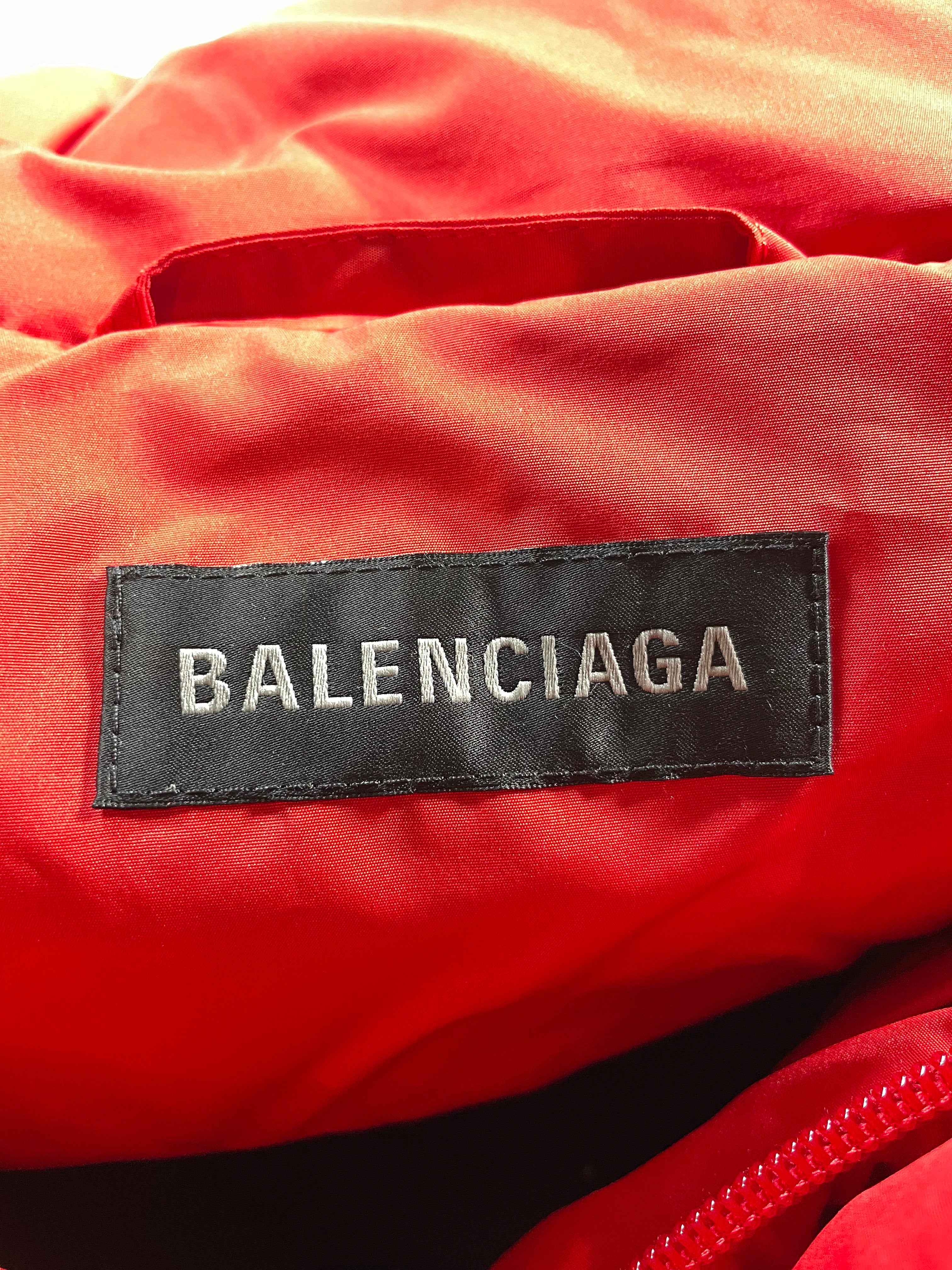 Balenciaga Campaign Logo Oversized Red Puffer Jacket