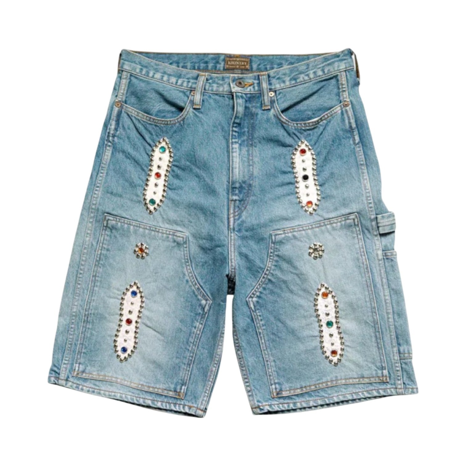 Kapital 'Studded' 14oz Indigo Jean Shorts