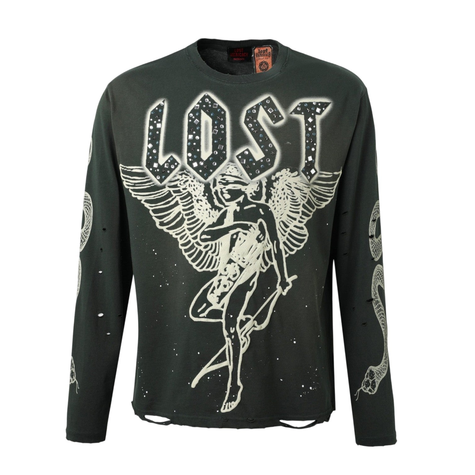 Lost Intricacy 'Lost Angel' Emerald Green LS Tee