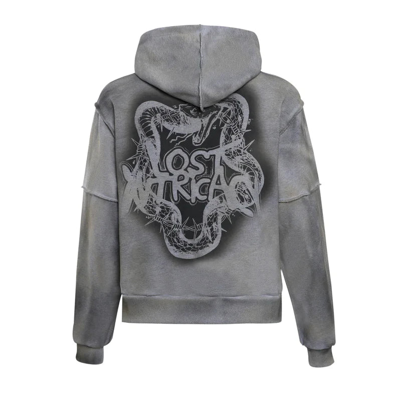 Lost Intricacy Grey Rhinestone Zip Up Hoodie