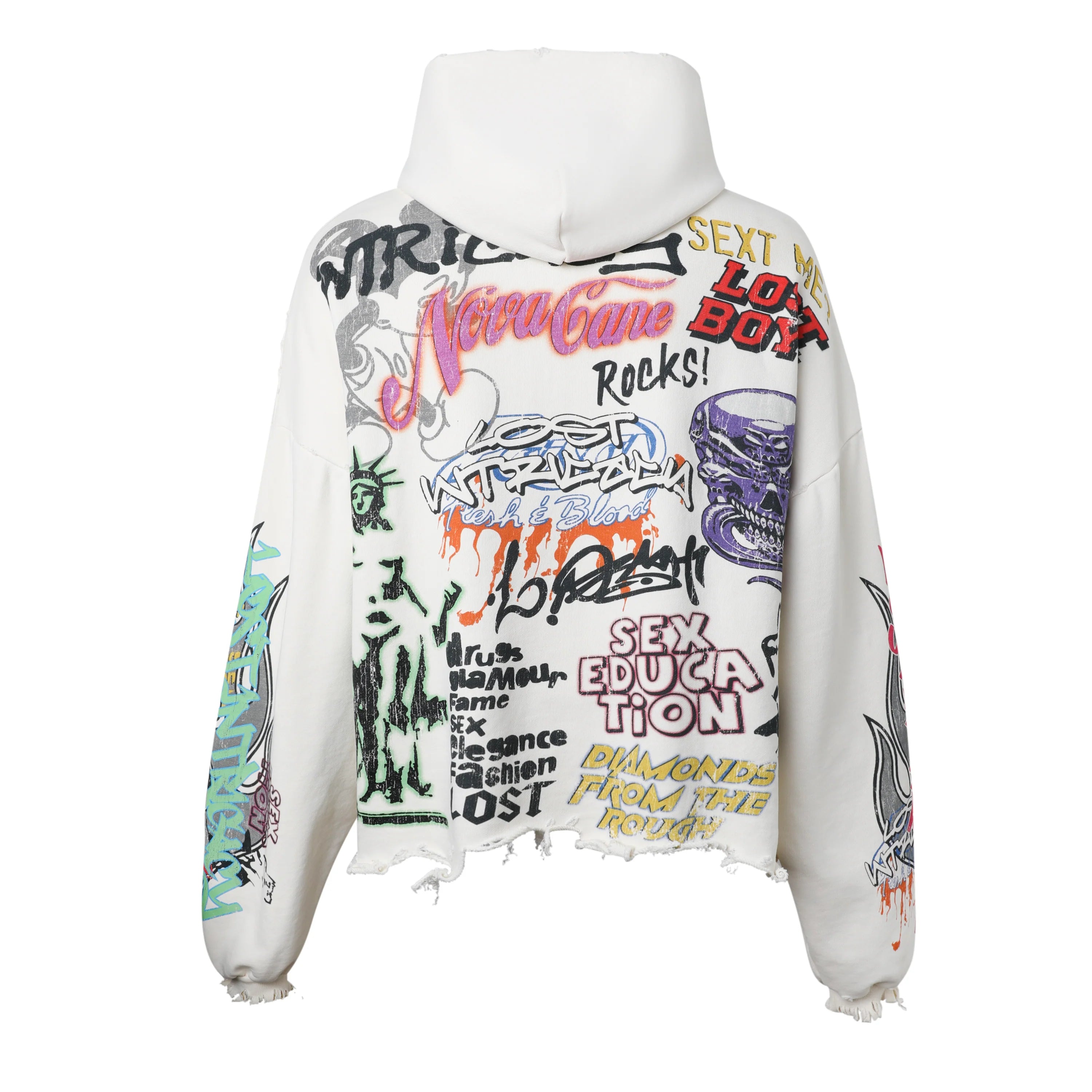 Lost Intricacy 'All Over Print' White Hoodie