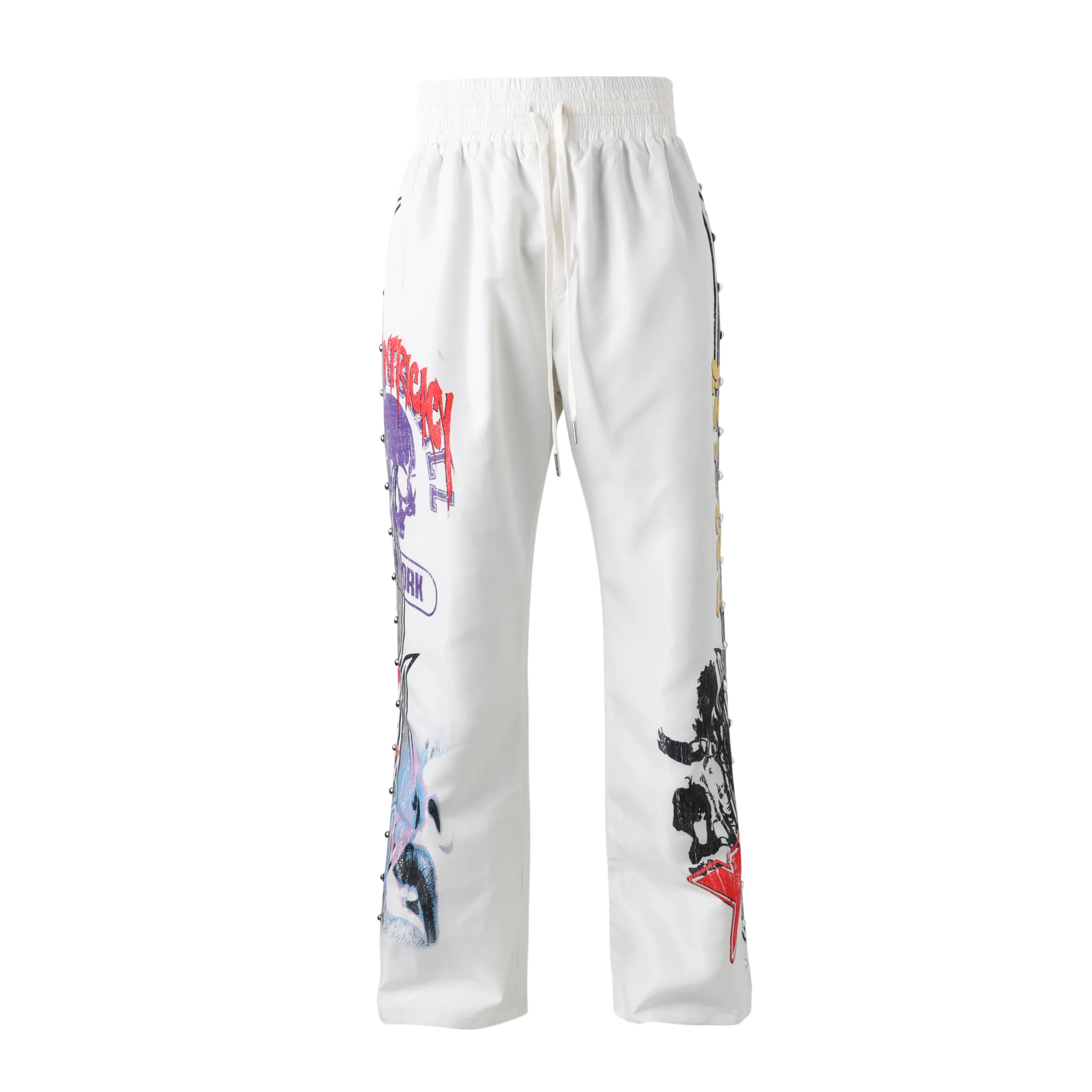 Lost Intricacy 'All Over Print' White Sweats