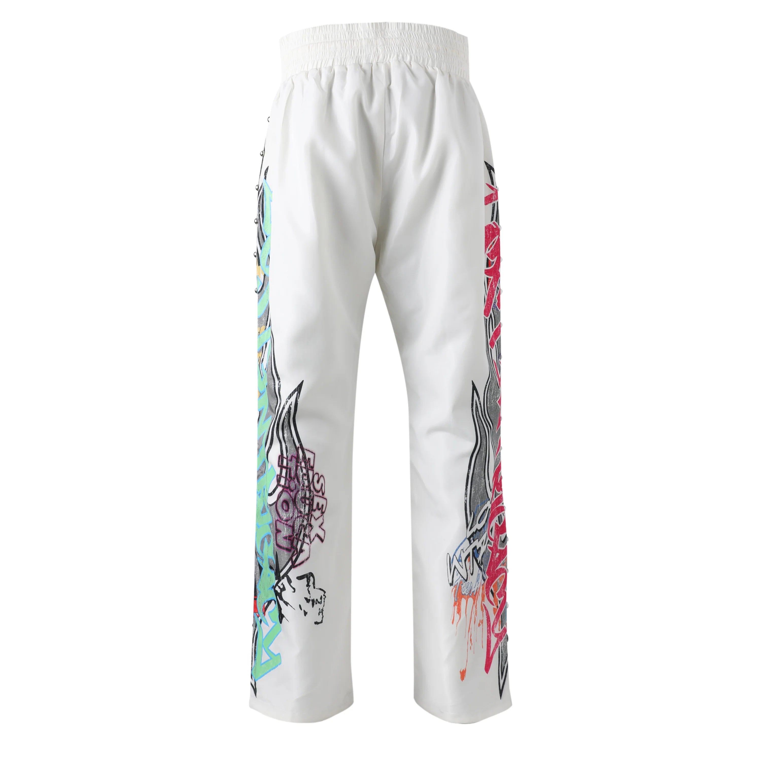 Lost Intricacy 'All Over Print' White Sweats